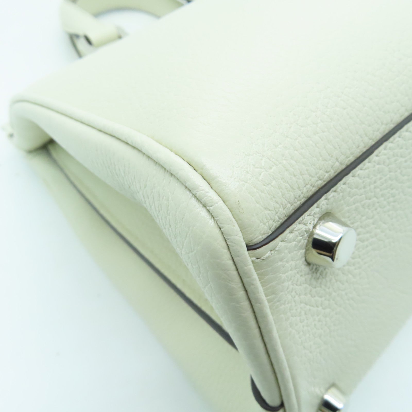 GUCCI 牛皮皮革2 Way Shoulder銀扣/金扣手挽肩背兩用袋白色