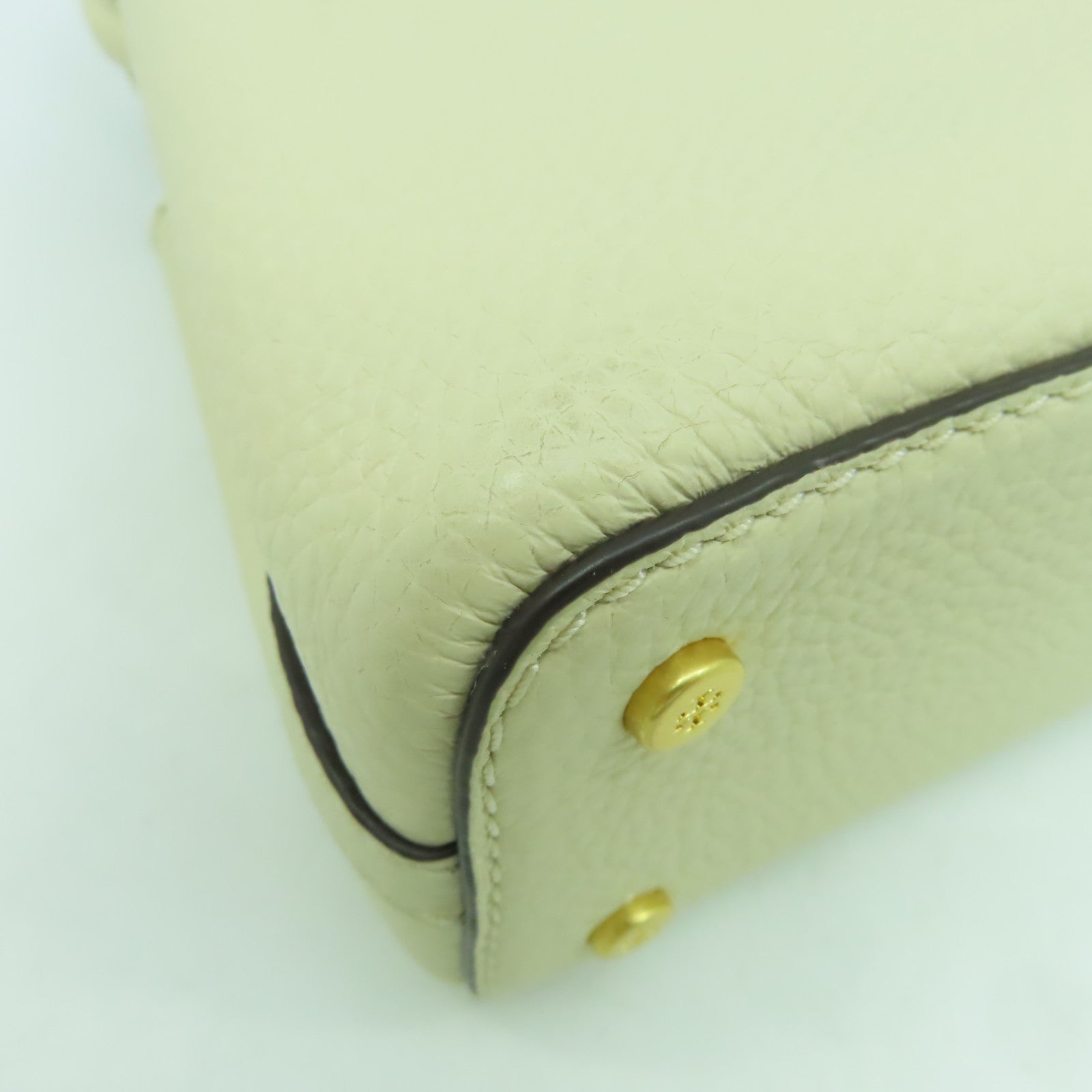 Tory Burch 牛皮皮革2way Shoulder Bag金扣手挽肩背兩用袋白色