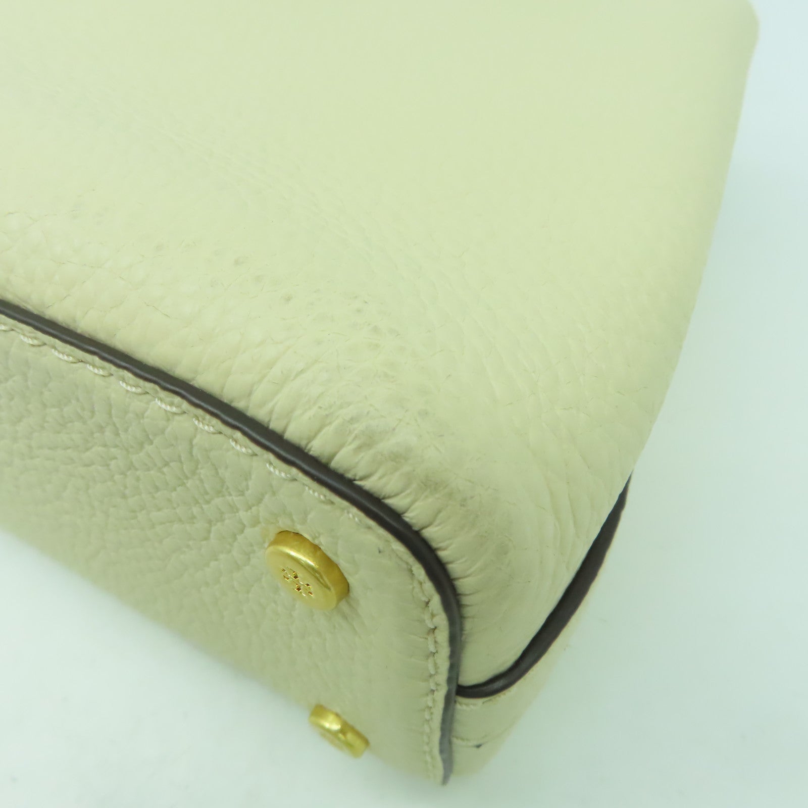 Tory Burch 牛皮皮革2way Shoulder Bag金扣手挽肩背兩用袋白色