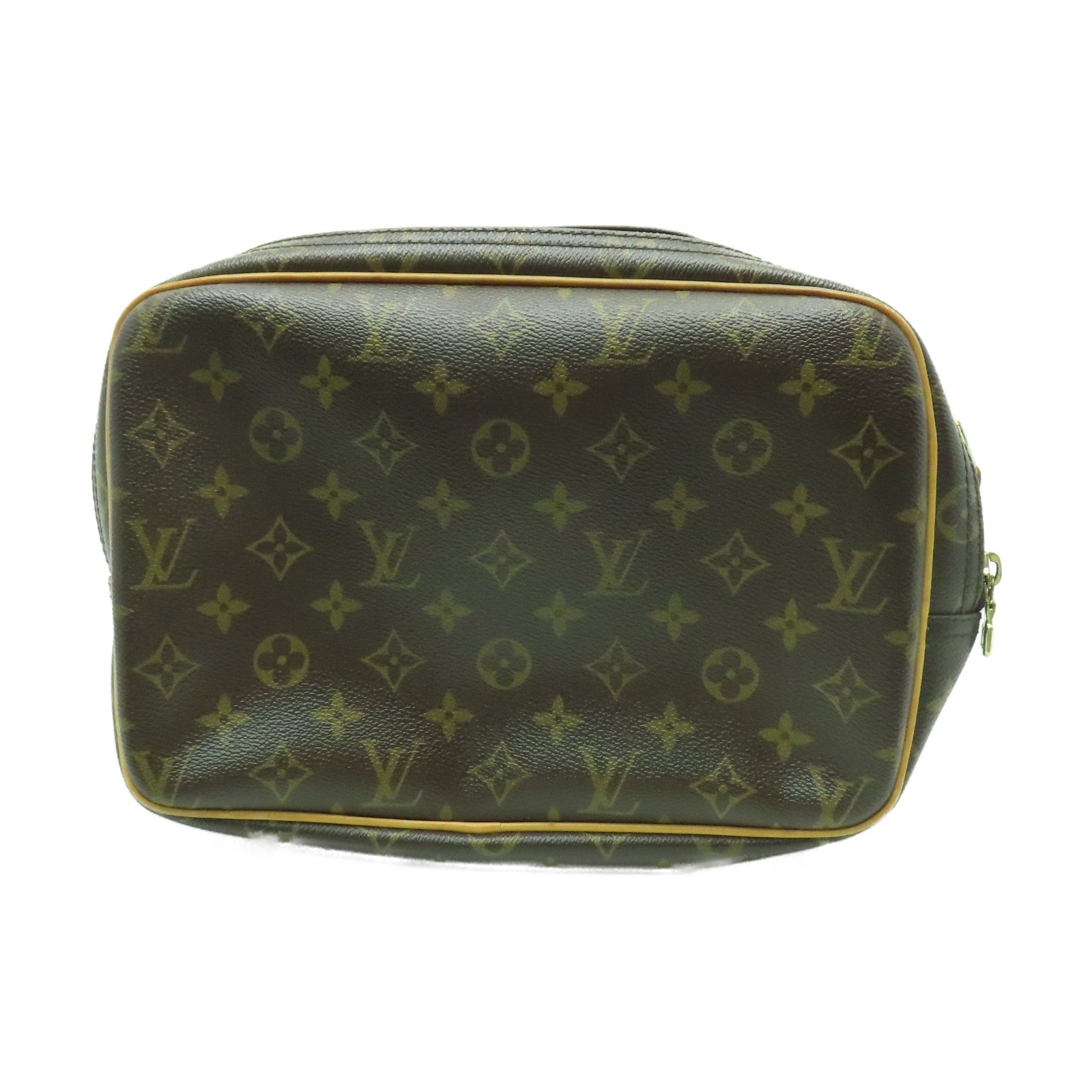LOUIS VUITTON Monogram Reporter PM金扣肩背袋啡色