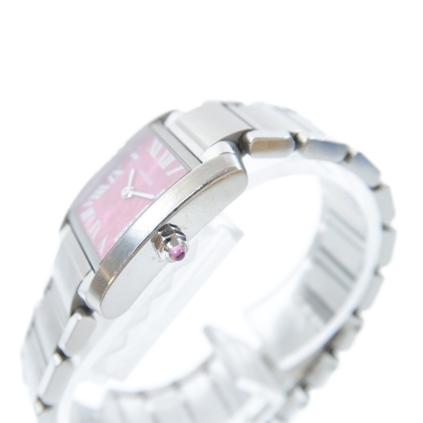 CARTIER Vintage Tank Francaise不鏽鋼手錶石英機芯粉紅色