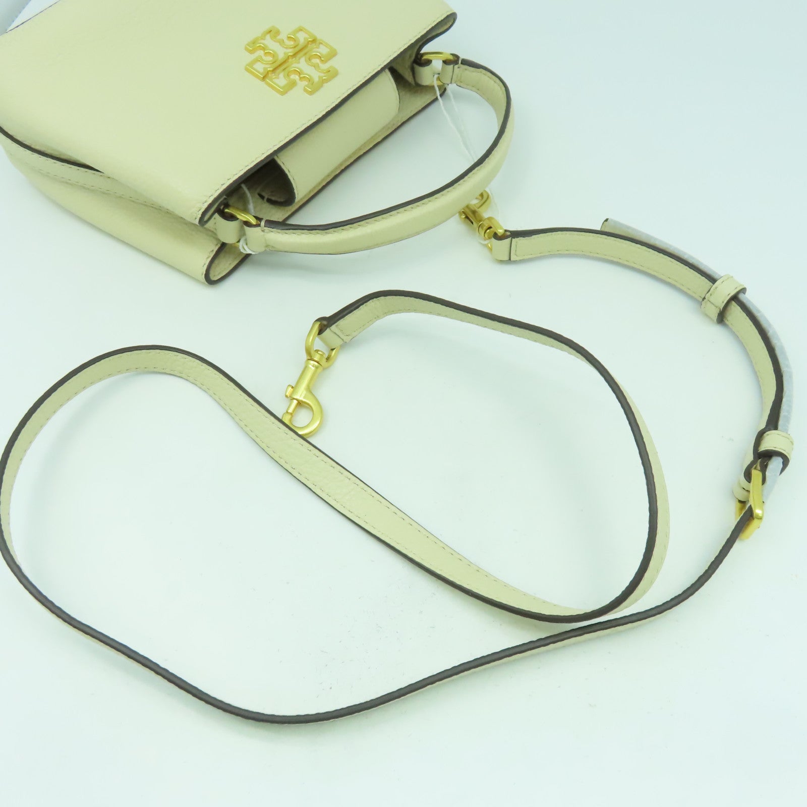 Tory Burch 牛皮皮革2way Shoulder Bag金扣手挽肩背兩用袋白色