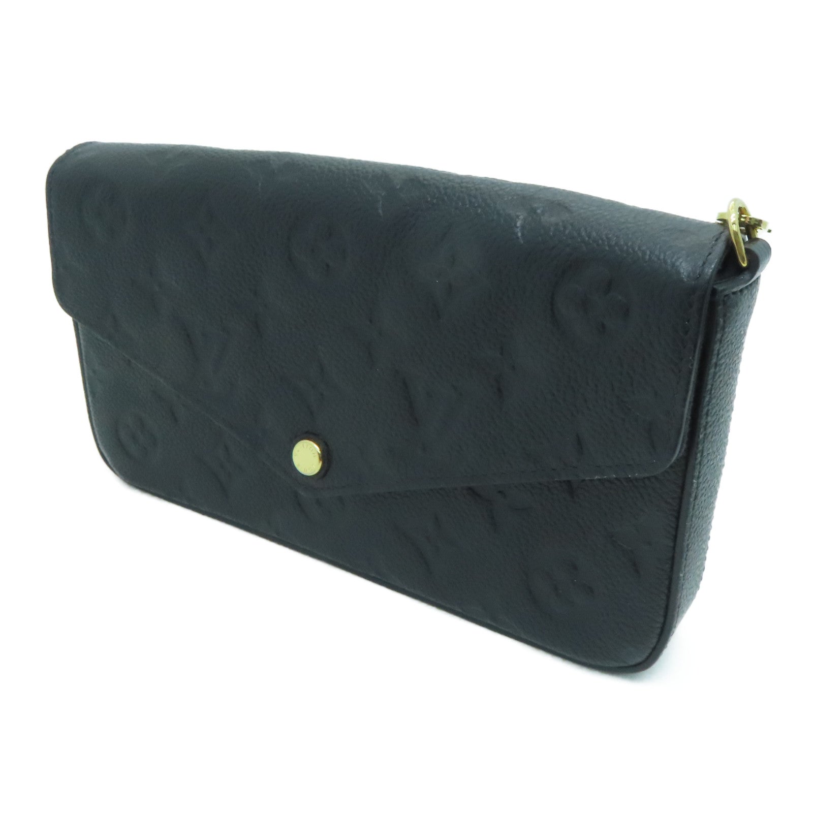 LOUIS VUITTON Monogram EmpreinteFelicie Pochette金扣肩背袋黑色