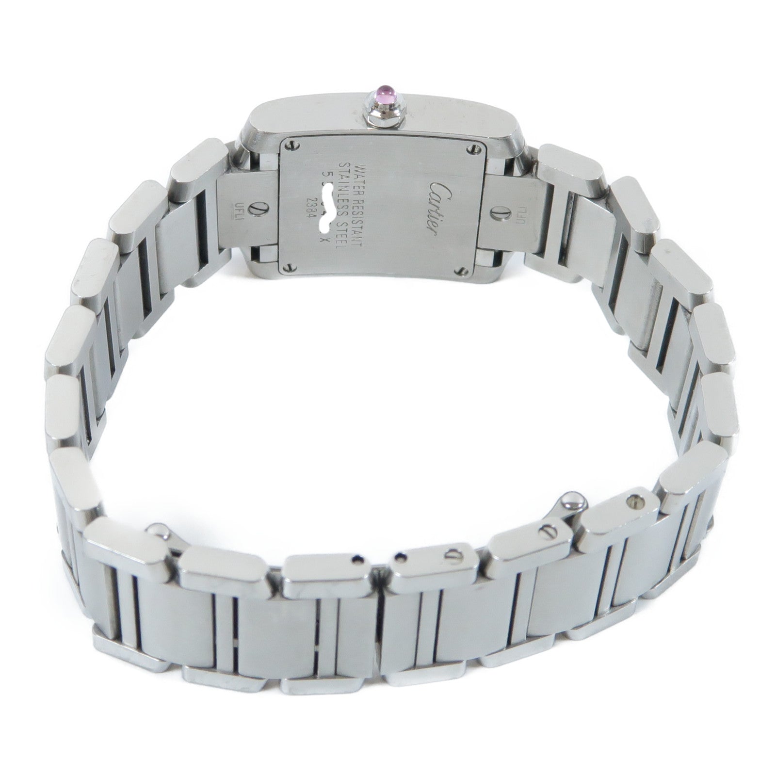 CARTIER Vintage Tank Francaise不鏽鋼手錶石英機芯粉紅色