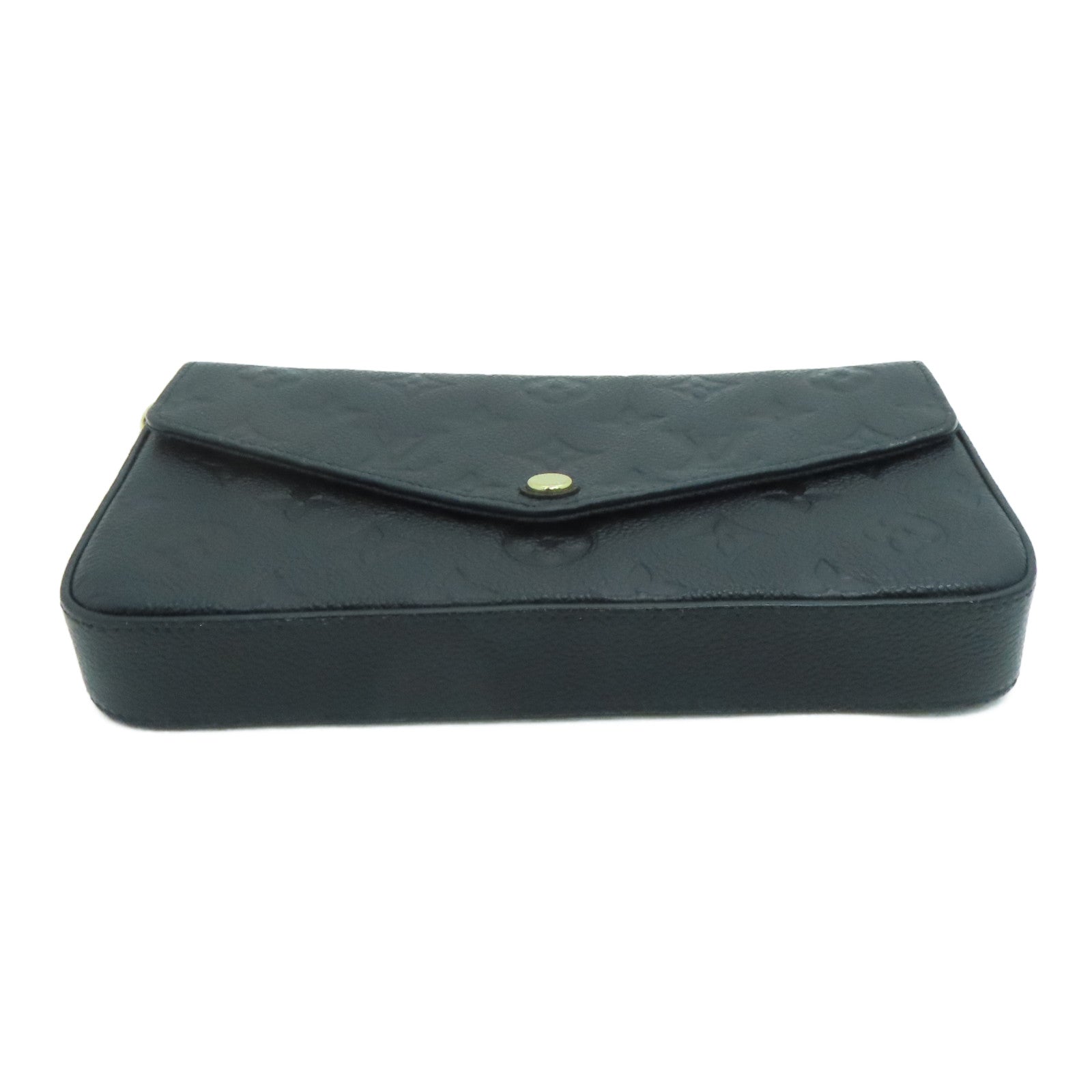 LOUIS VUITTON Monogram EmpreinteFelicie Pochette金扣肩背袋黑色