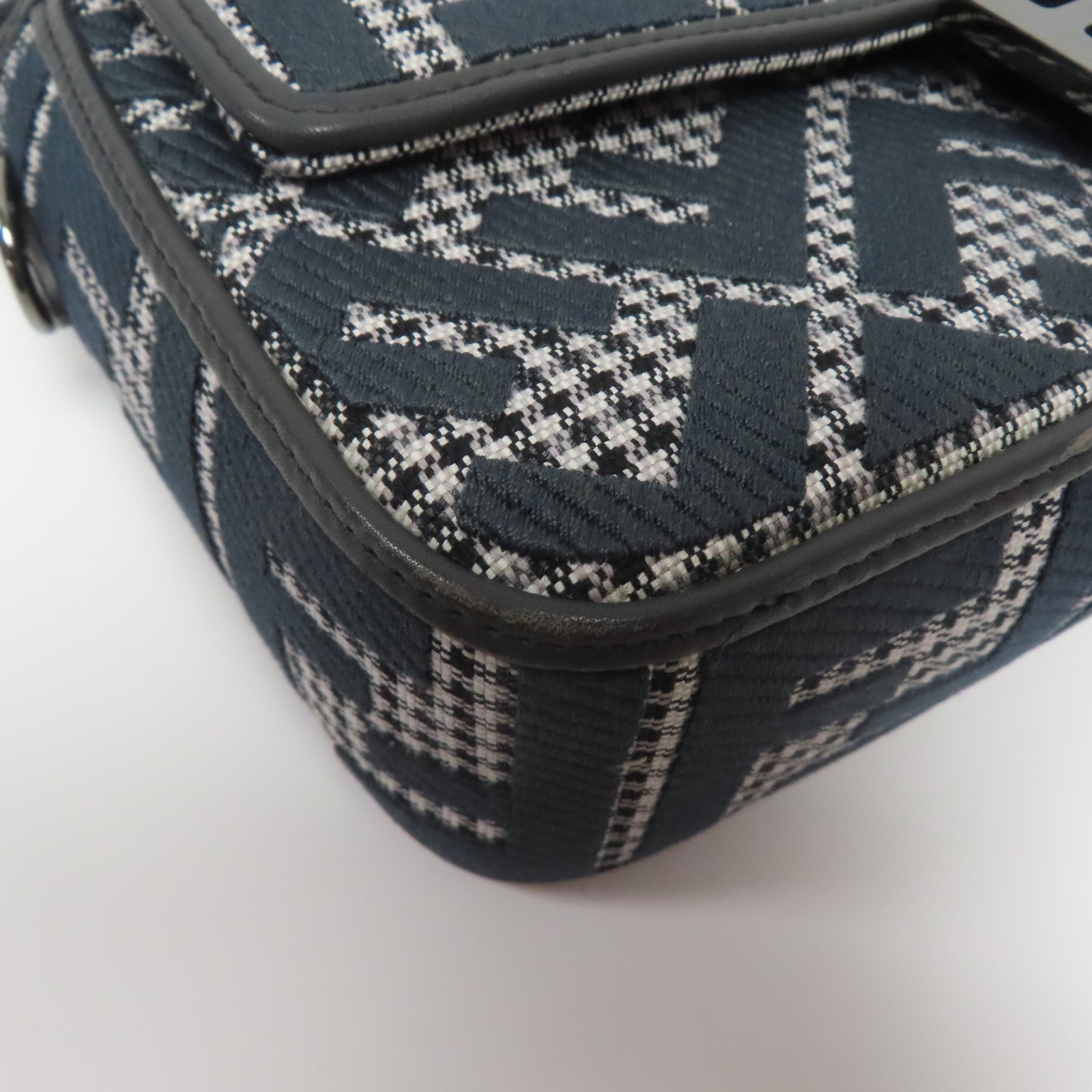 FENDI 帆布/牛皮皮革2 Way Shoulder銀扣手挽肩背兩用袋灰色