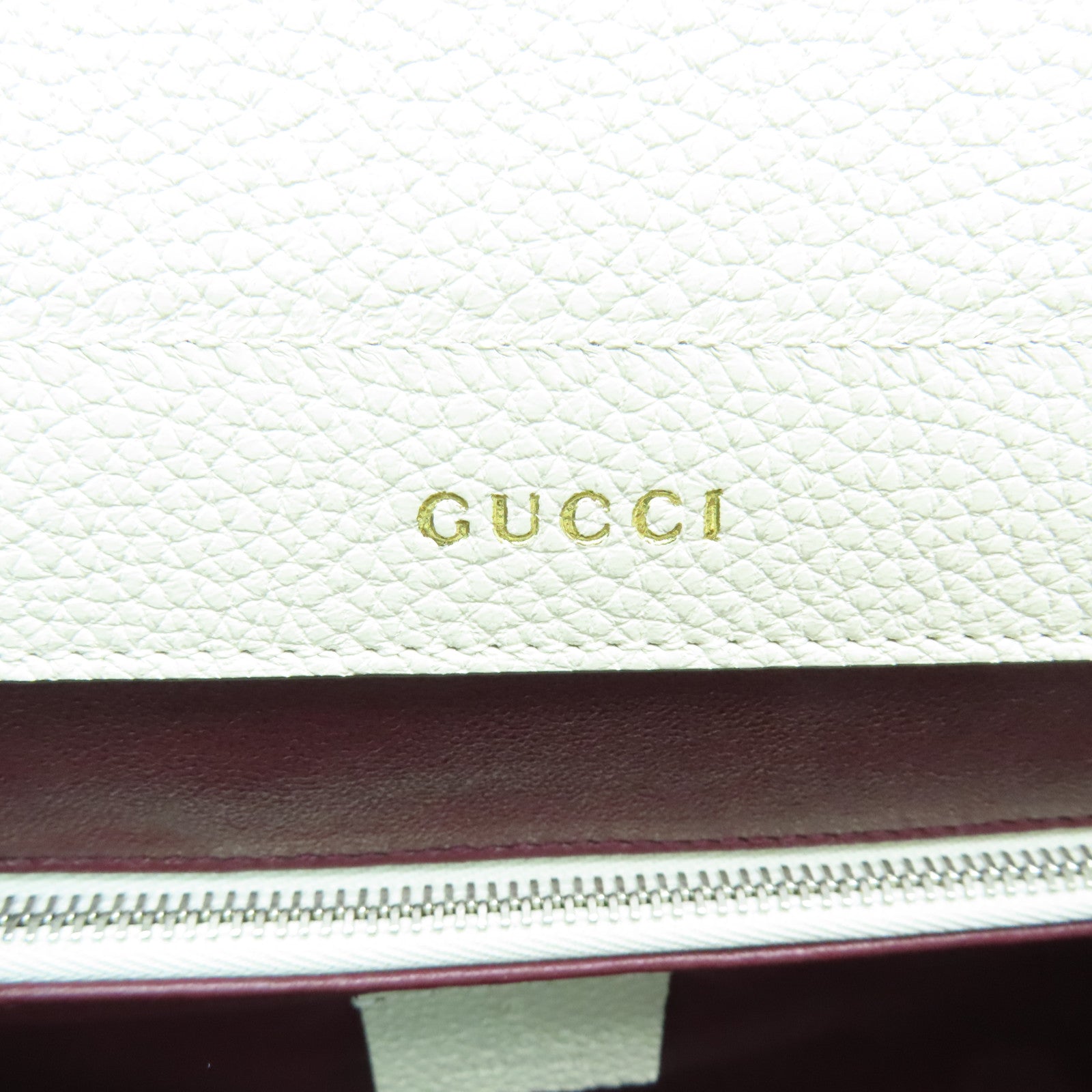 GUCCI 牛皮皮革2 Way Shoulder銀扣/金扣手挽肩背兩用袋白色