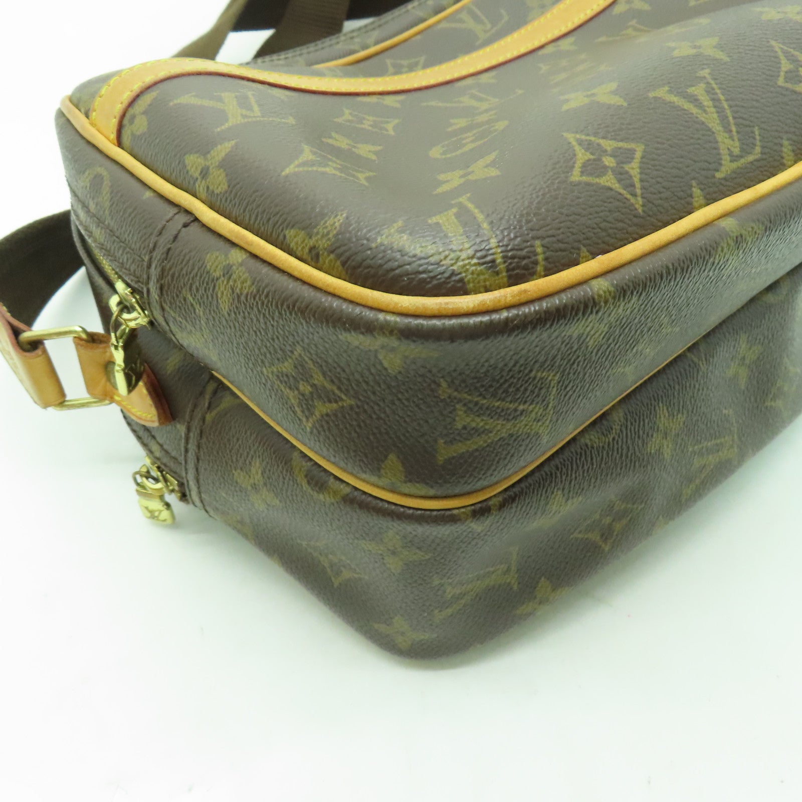 LOUIS VUITTON Monogram Reporter PM金扣肩背袋啡色