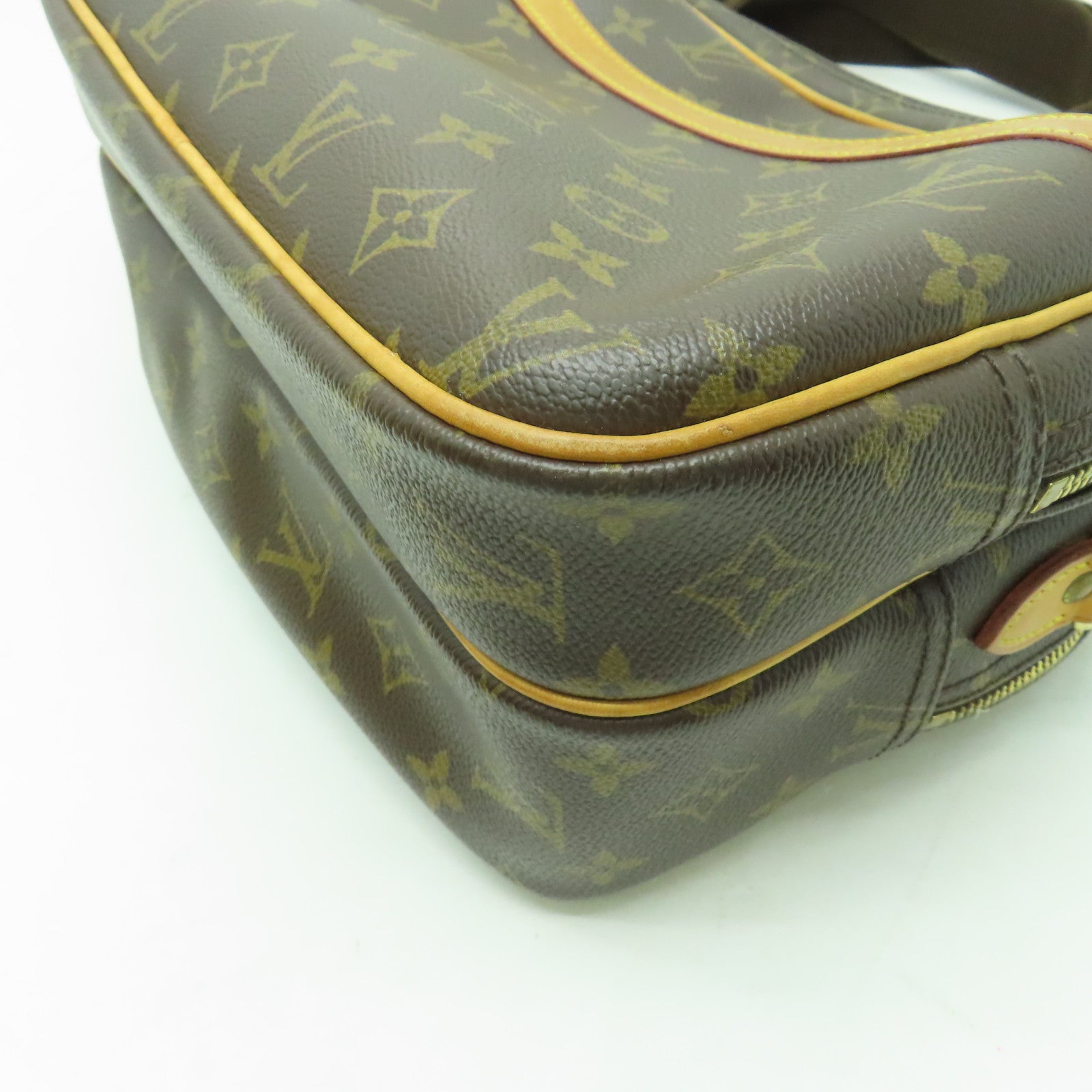 LOUIS VUITTON Monogram Reporter PM金扣肩背袋啡色