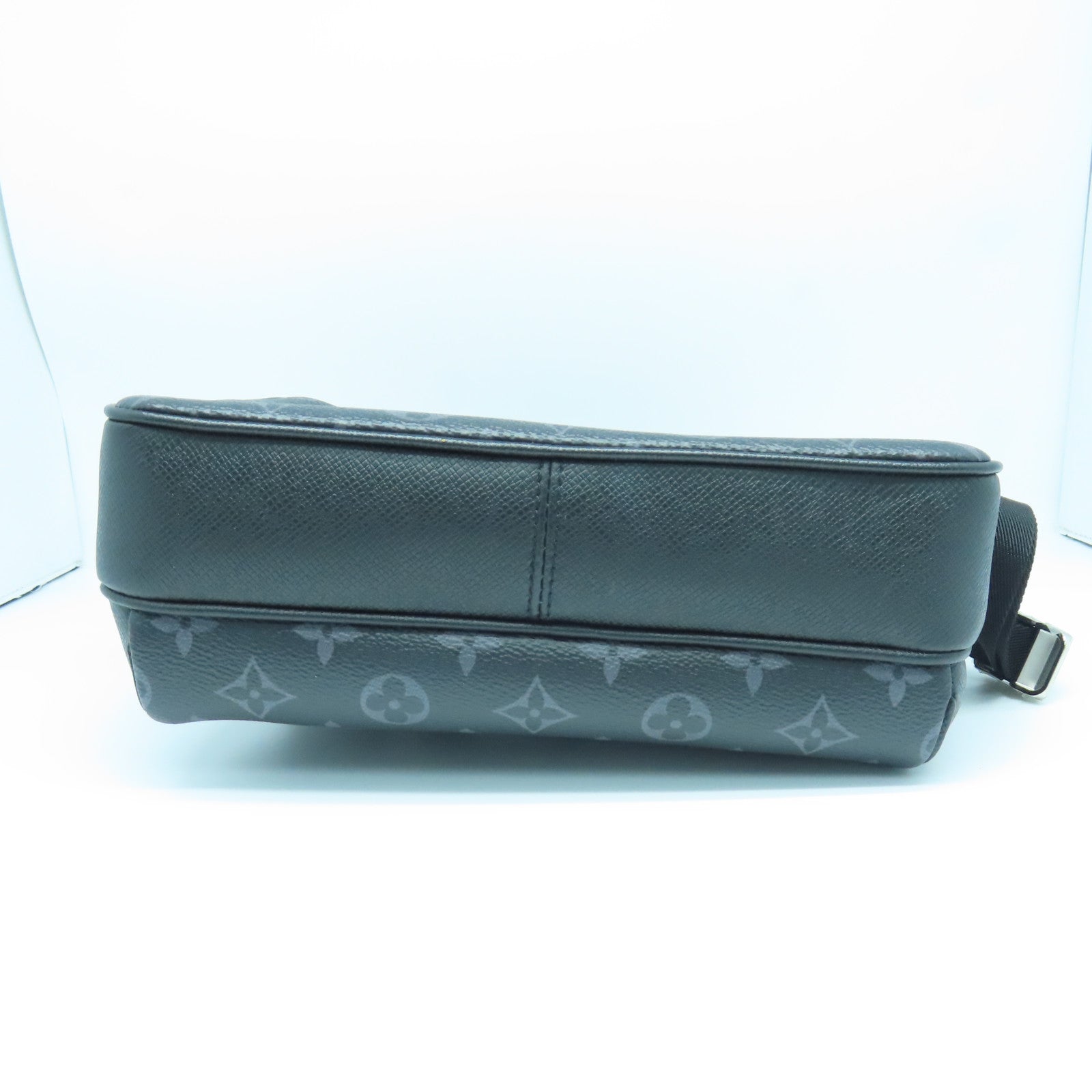 LOUIS VUITTON Monogram Graphite Outdoor Silver Buckle Shoulder Bag Black