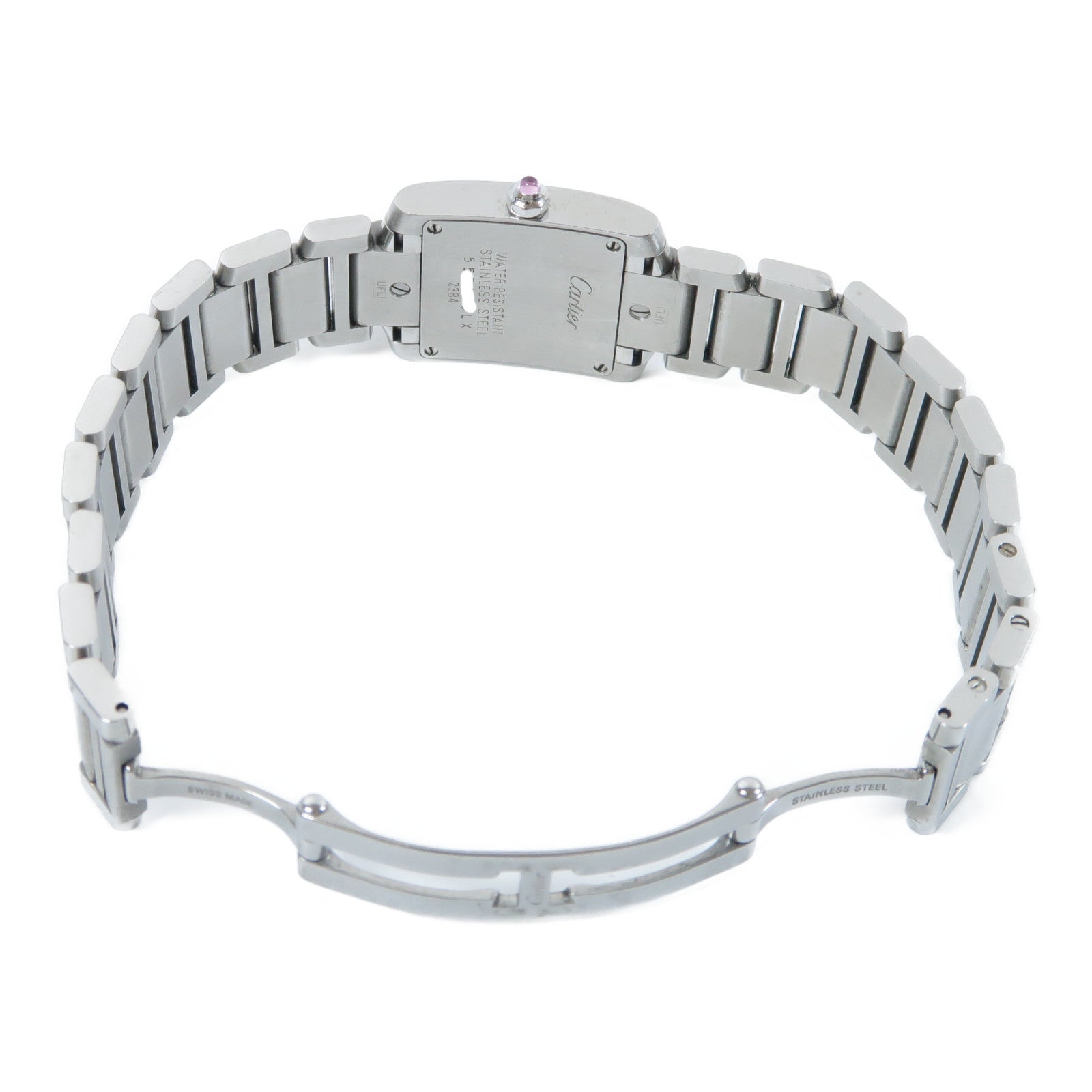 CARTIER Vintage Tank Francaise不鏽鋼手錶石英機芯粉紅色