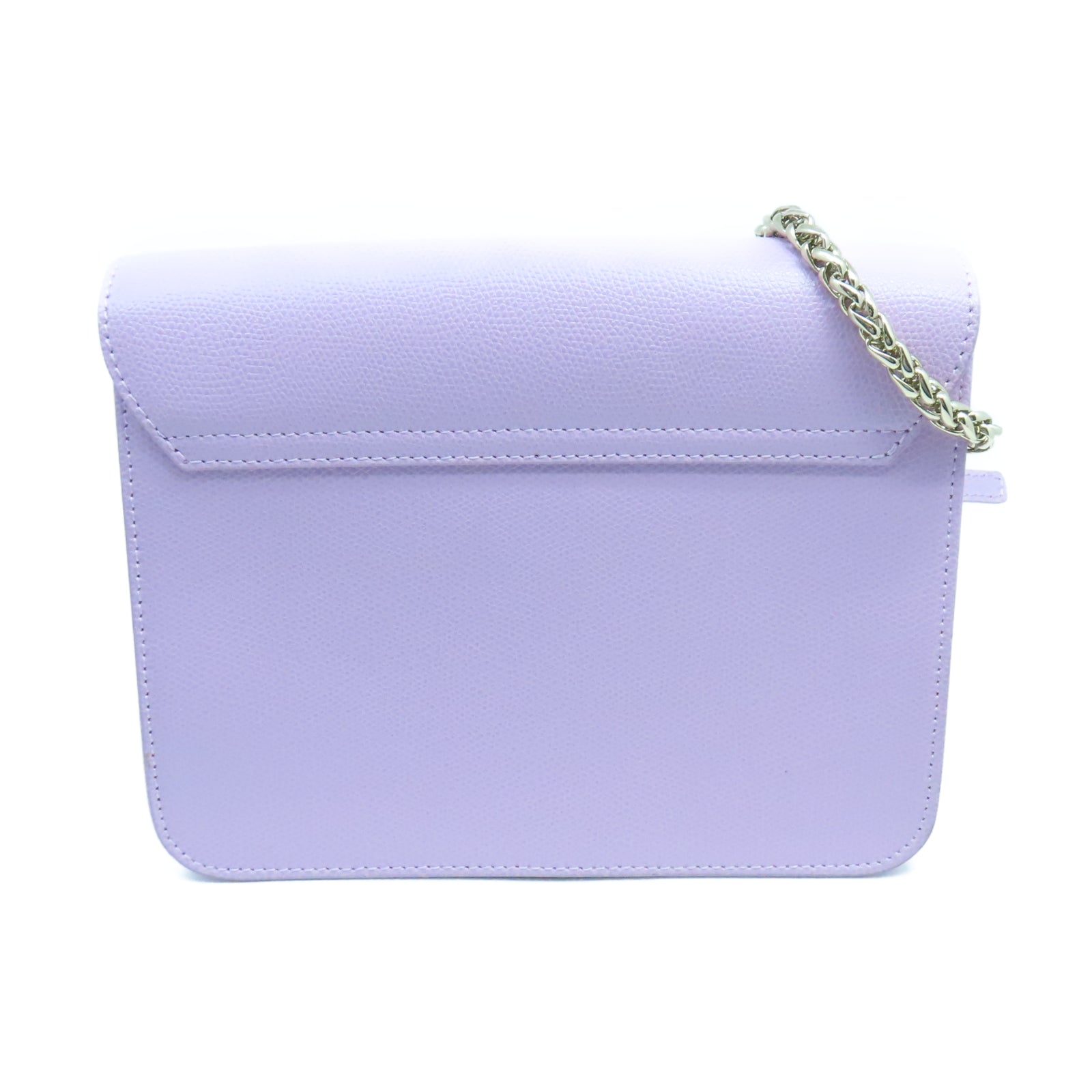Furla Leather Chain Shoulder Gold Buckle Chain Shoulder Bag Purple