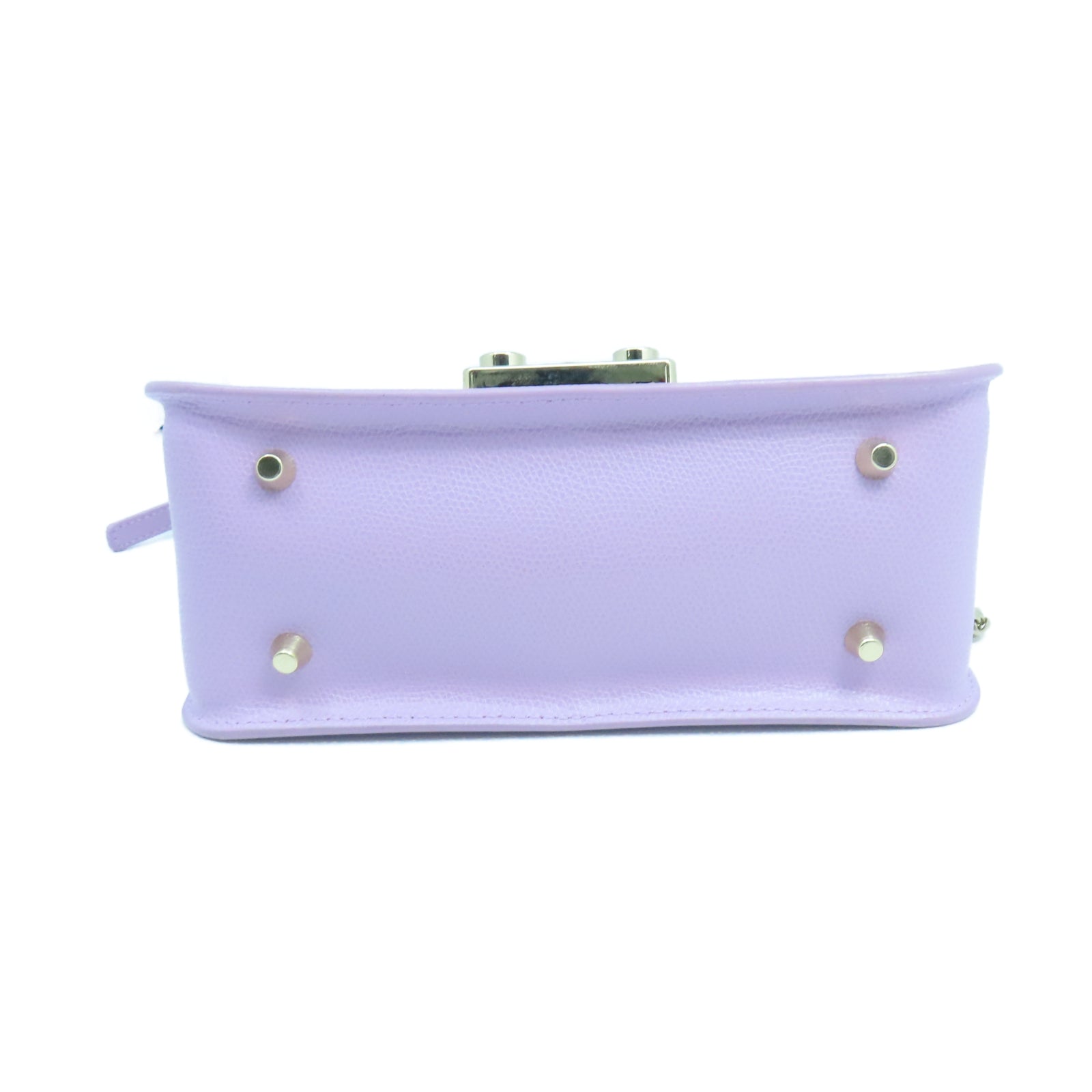 Furla Leather Chain Shoulder Gold Buckle Chain Shoulder Bag Purple