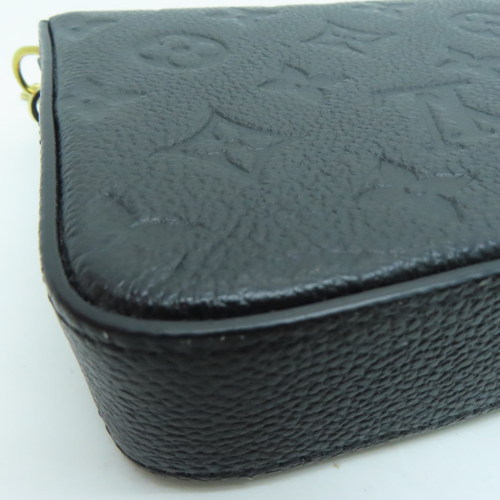 LOUIS VUITTON Monogram EmpreinteFelicie Pochette金扣肩背袋黑色