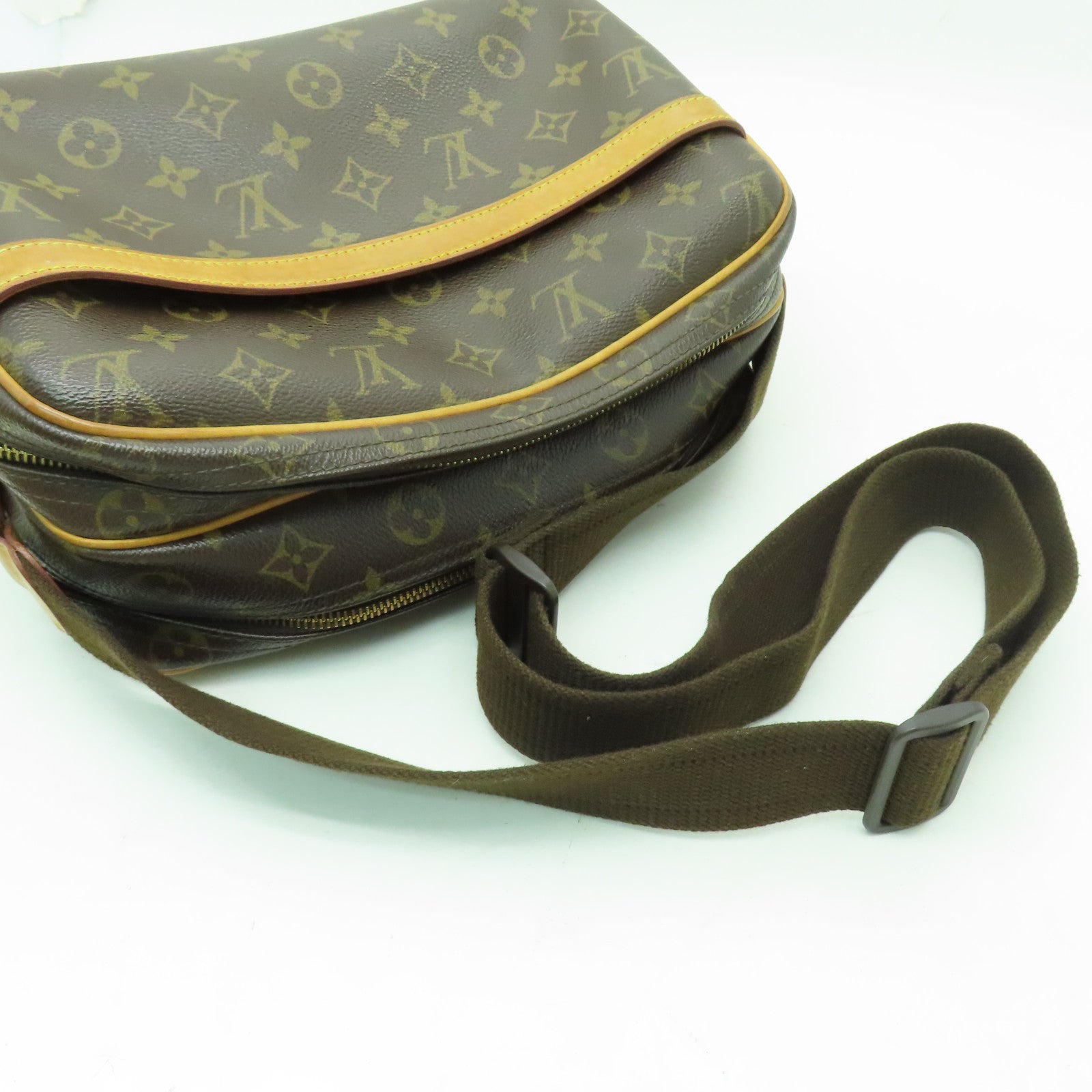 LOUIS VUITTON Monogram Reporter PM金扣肩背袋啡色