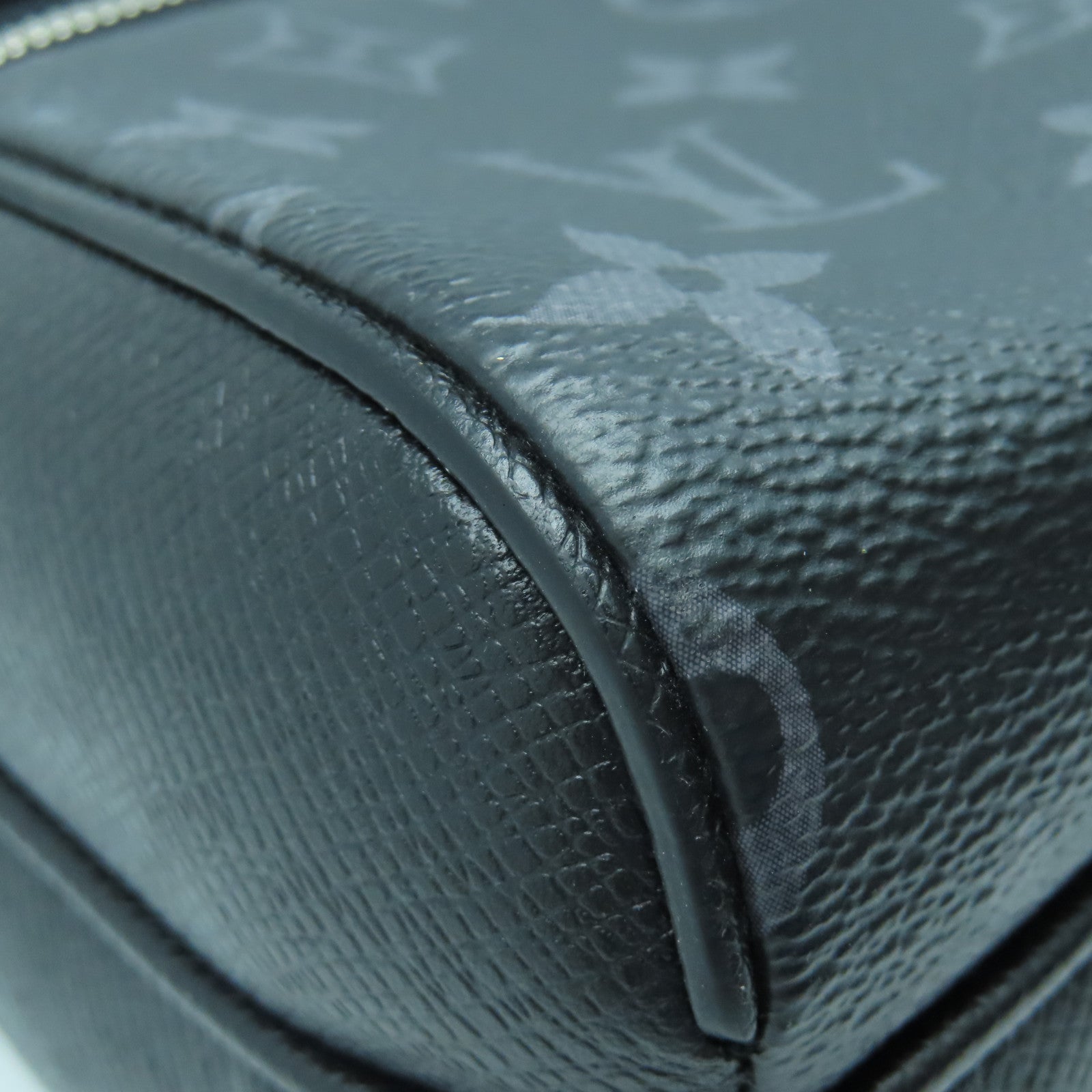 LOUIS VUITTON Monogram Graphite Outdoor Silver Buckle Shoulder Bag Black