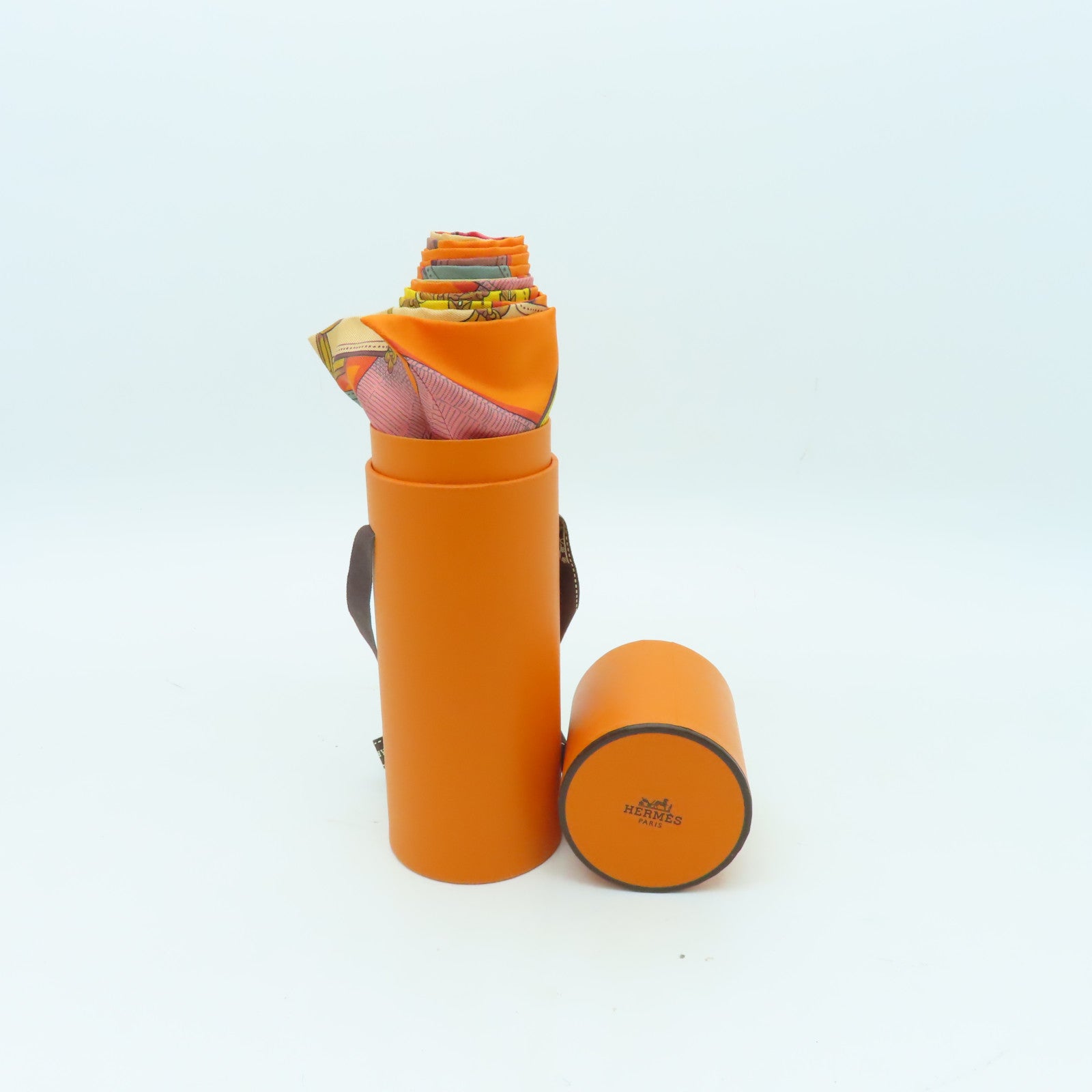 HERMES 絲質Maxi Twilly絲巾橙色