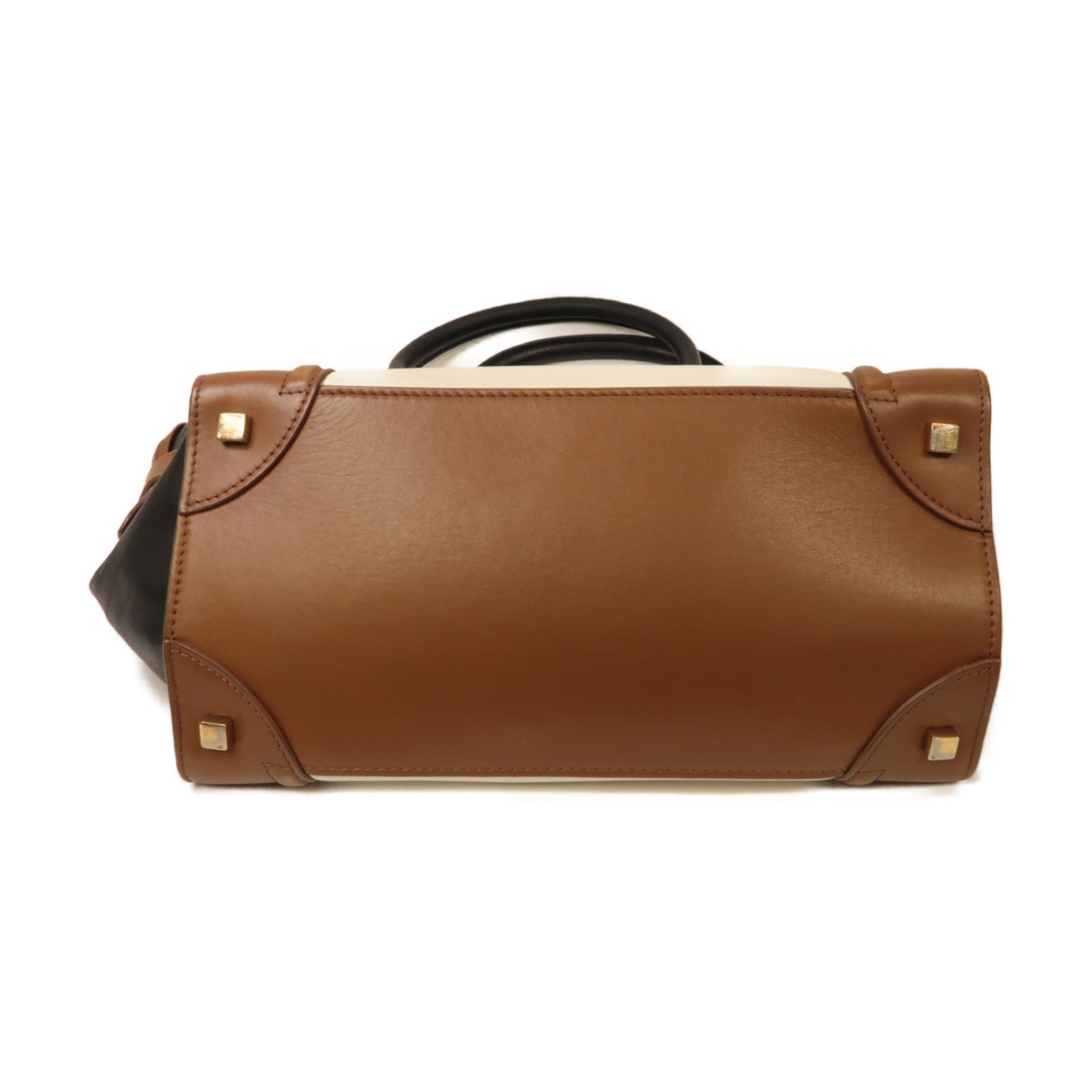CELINE 牛皮皮革Mini Luggage Handbag金扣手挽袋白色/黑色/啡色