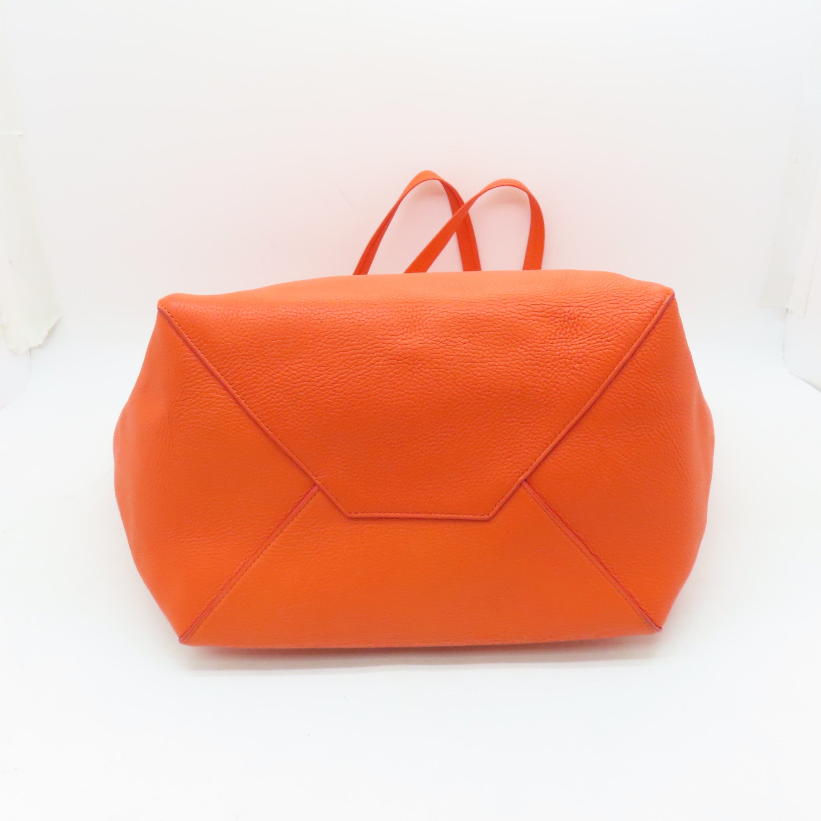 CELINE 皮革Shoulder Bag金扣肩背袋橙色