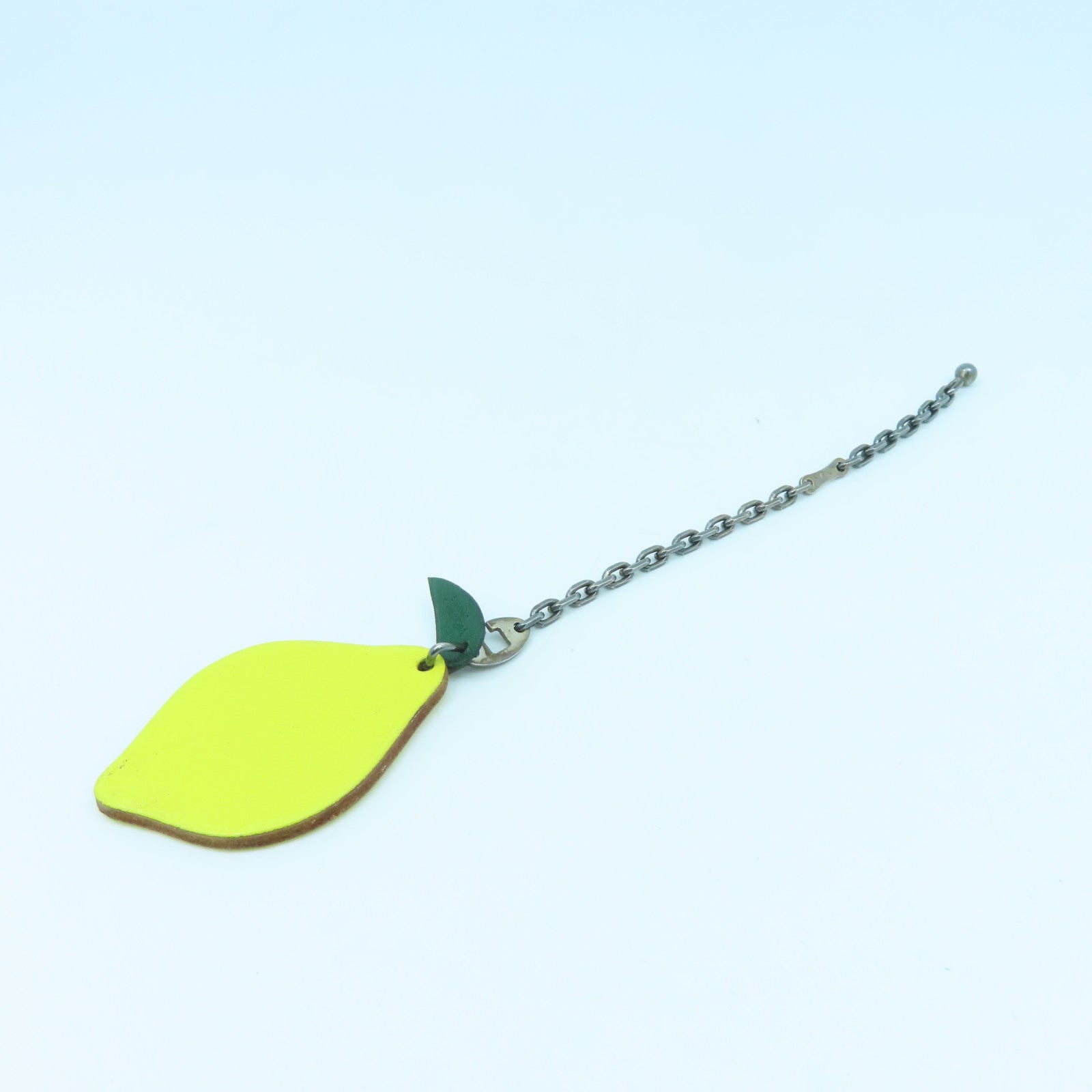 HERMES 牛皮皮革Charm掛飾黃色/綠色