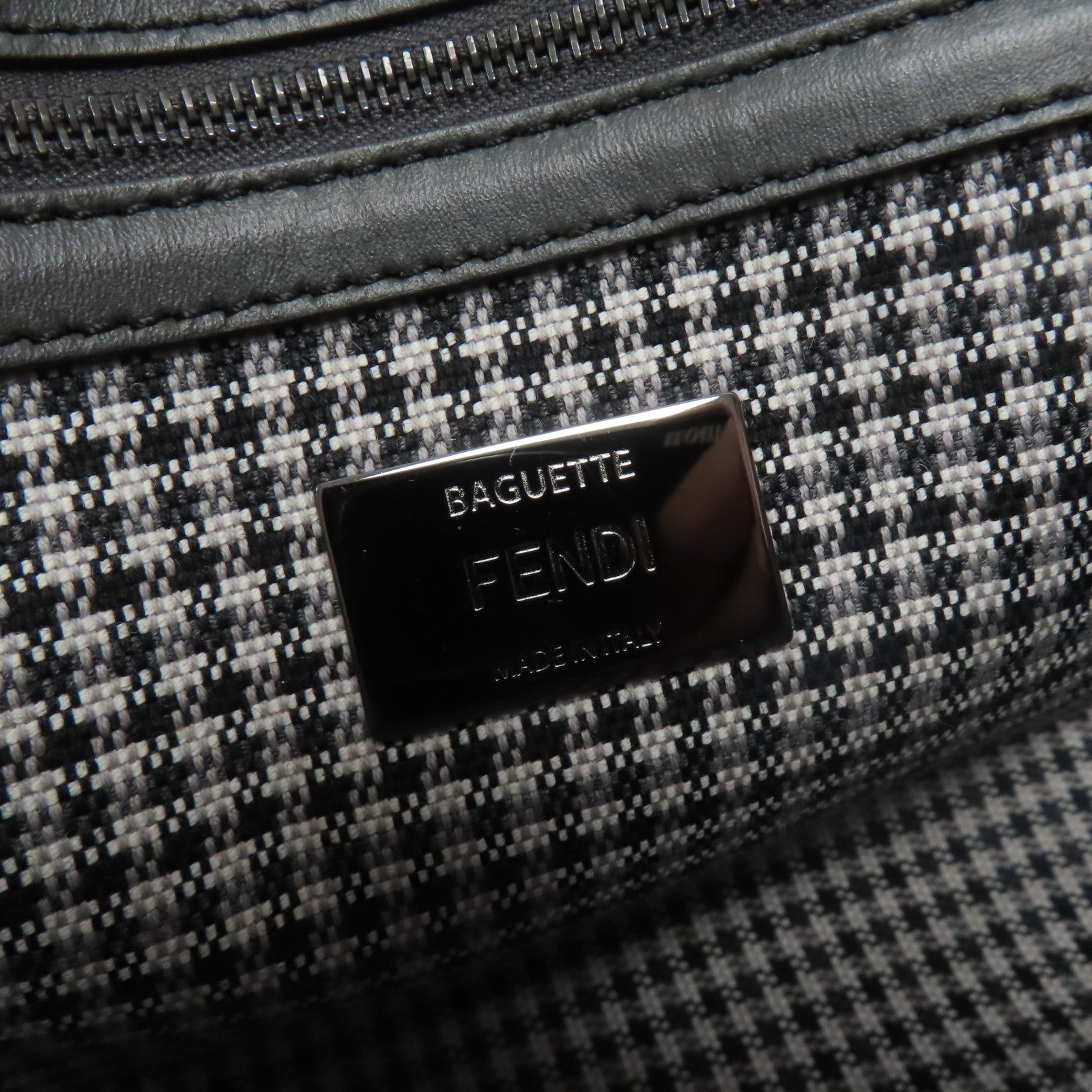 FENDI 帆布/牛皮皮革2 Way Shoulder銀扣手挽肩背兩用袋灰色