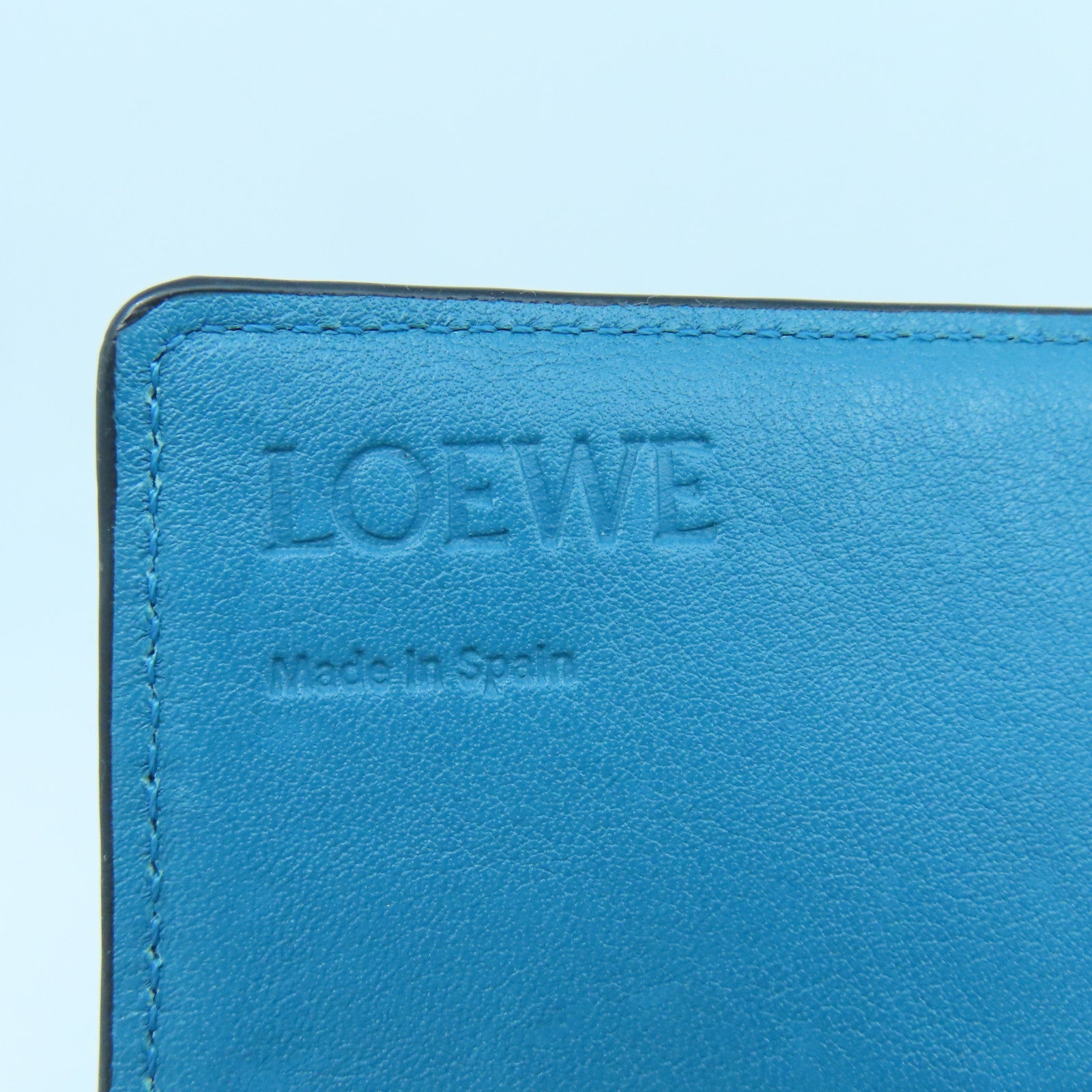 LOEWE 牛皮皮革Long Wallet銀扣長錢包藍色