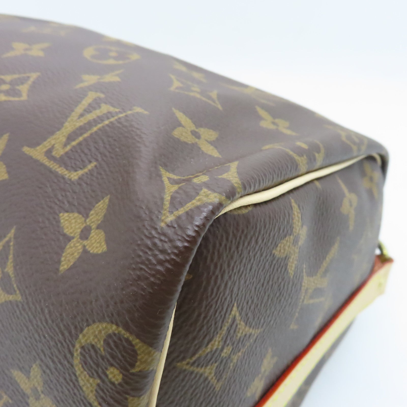 LOUIS VUITTON Monogram Speedy Bandouliere 25 gold buckle handle shoulder bag brown