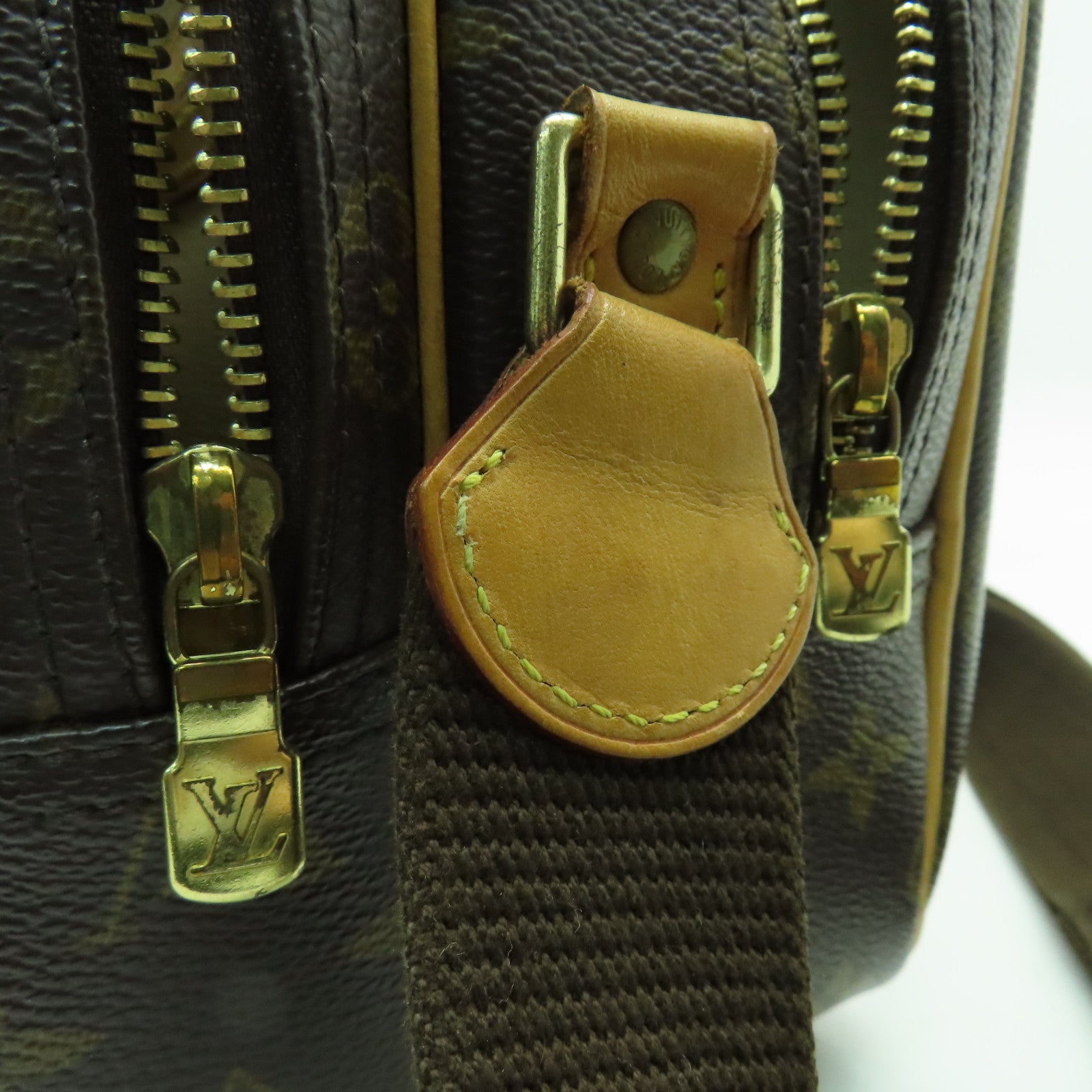 LOUIS VUITTON Monogram Reporter PM金扣肩背袋啡色