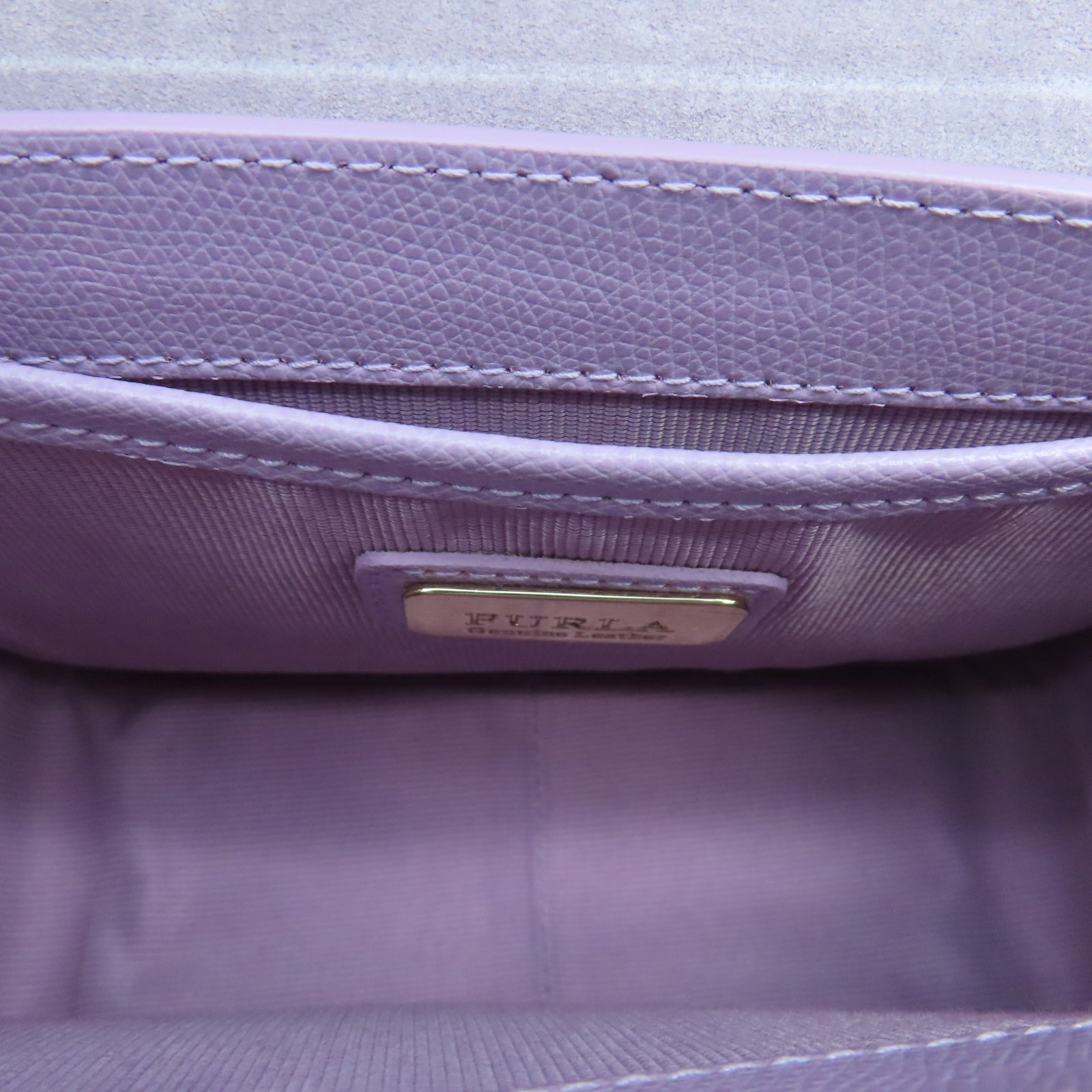 Furla Leather Chain Shoulder Gold Buckle Chain Shoulder Bag Purple