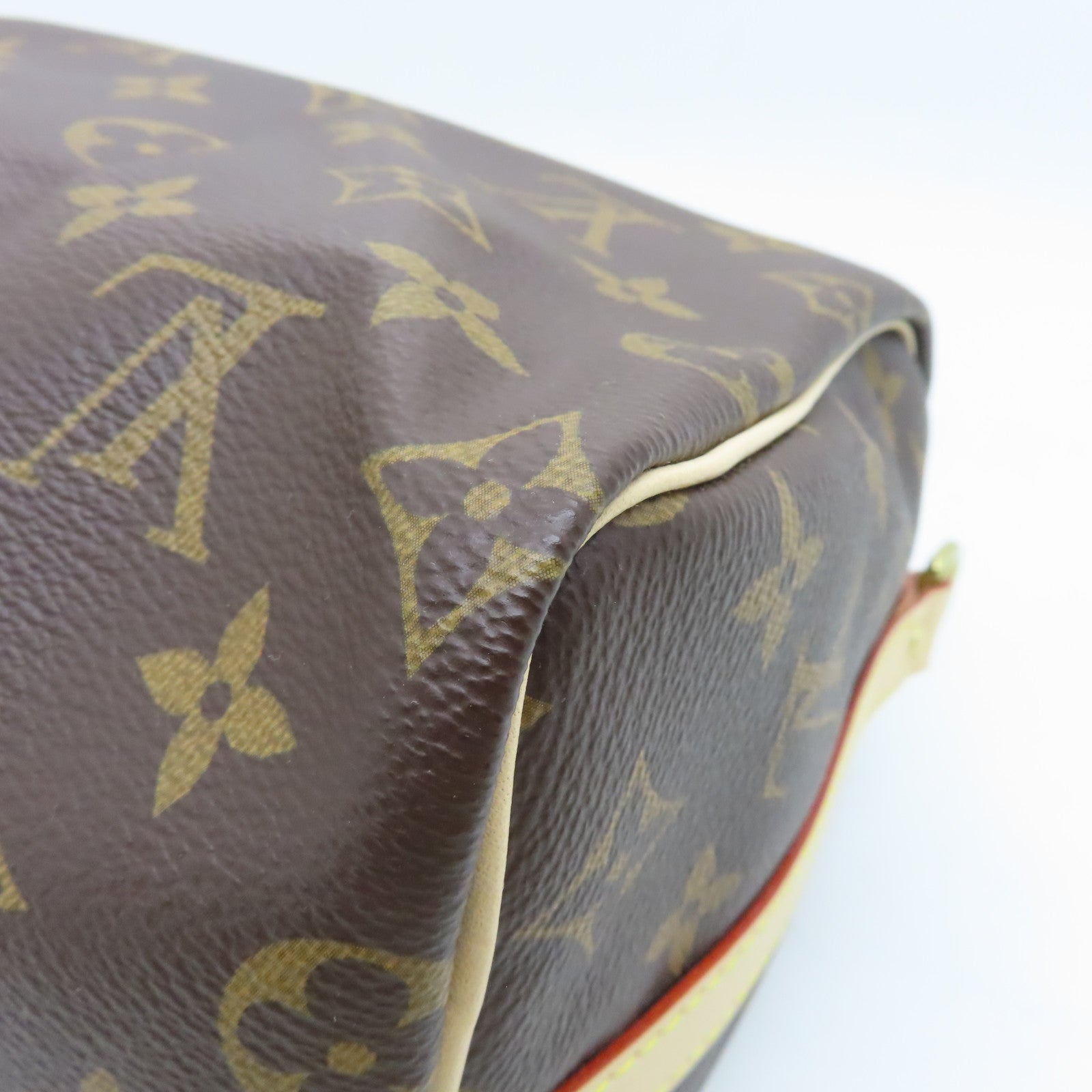 LOUIS VUITTON Monogram Speedy Bandouliere 25 gold buckle handle shoulder bag brown