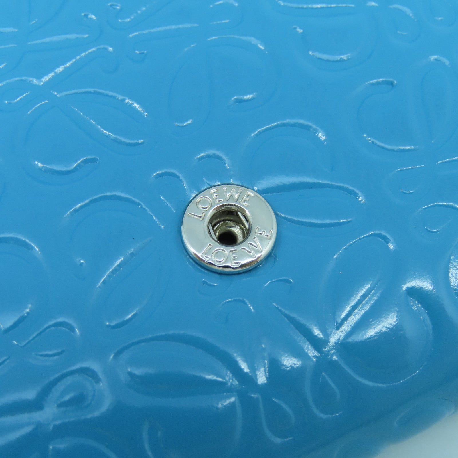 LOEWE 牛皮皮革Long Wallet銀扣長錢包藍色