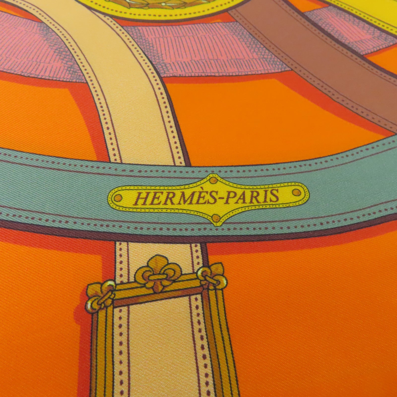 HERMES 絲質Maxi Twilly絲巾橙色