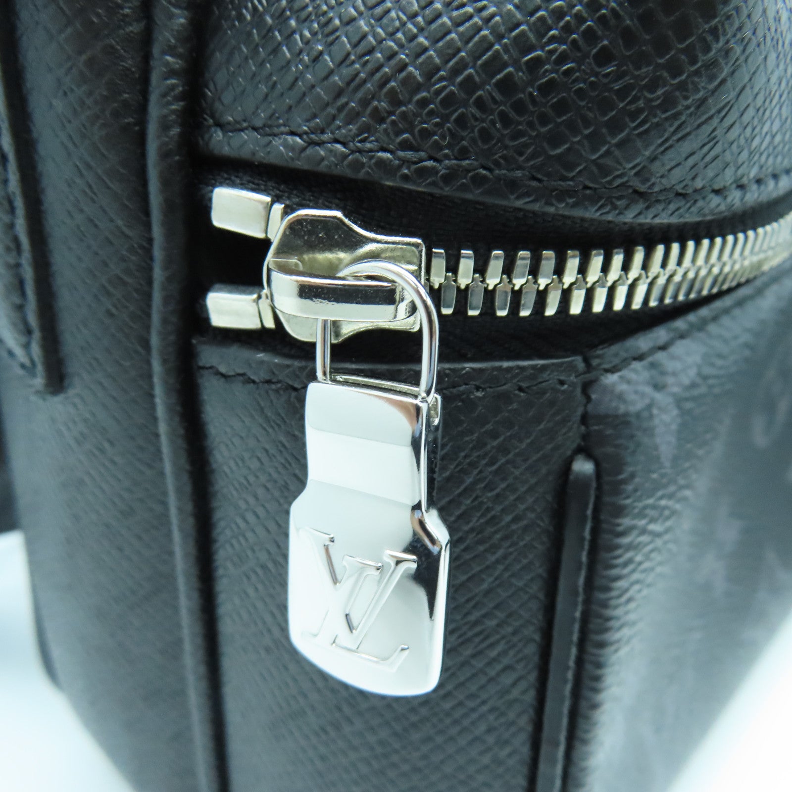 LOUIS VUITTON Monogram Graphite Outdoor Silver Buckle Shoulder Bag Black