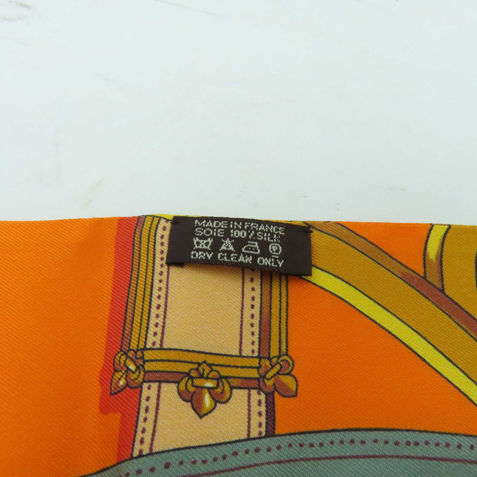 HERMES 絲質Maxi Twilly絲巾橙色