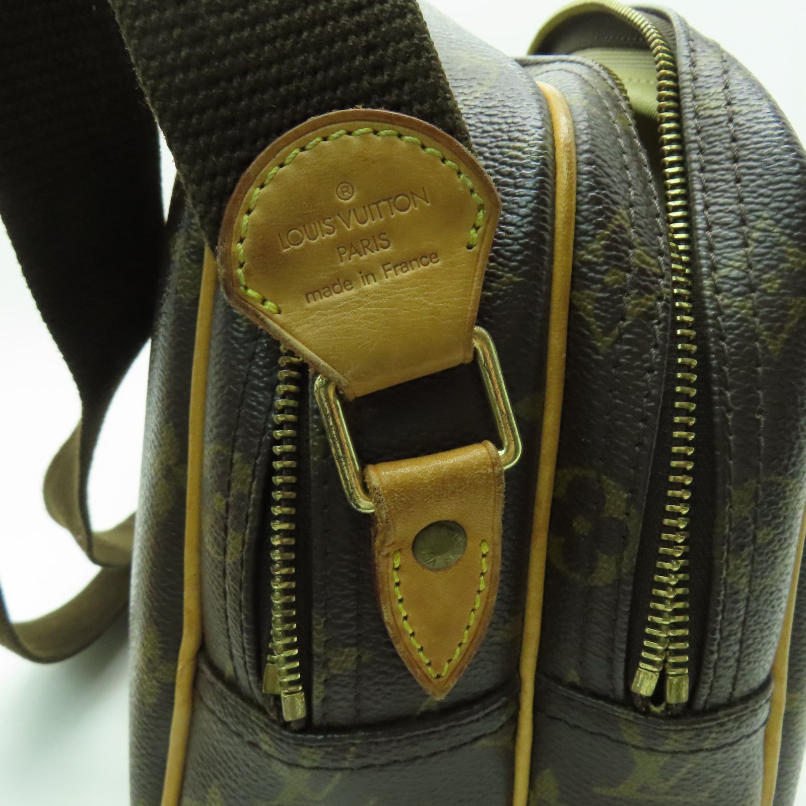 LOUIS VUITTON Monogram Reporter PM金扣肩背袋啡色