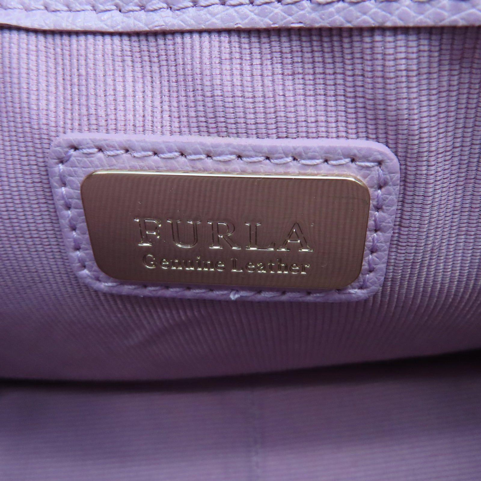 Furla Leather Chain Shoulder Gold Buckle Chain Shoulder Bag Purple