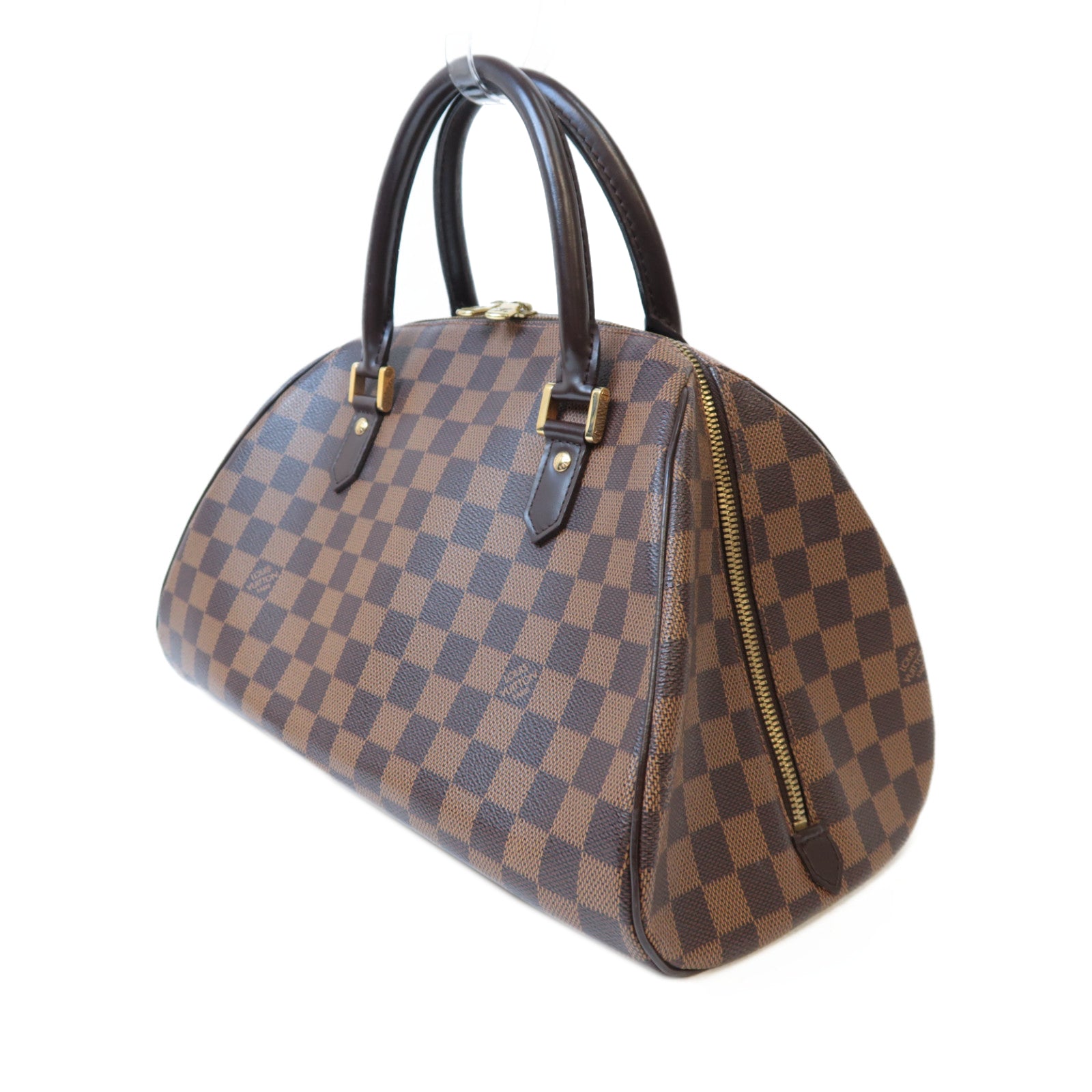 LOUIS VUITTON Damier Riviera MM金扣手挽袋啡色