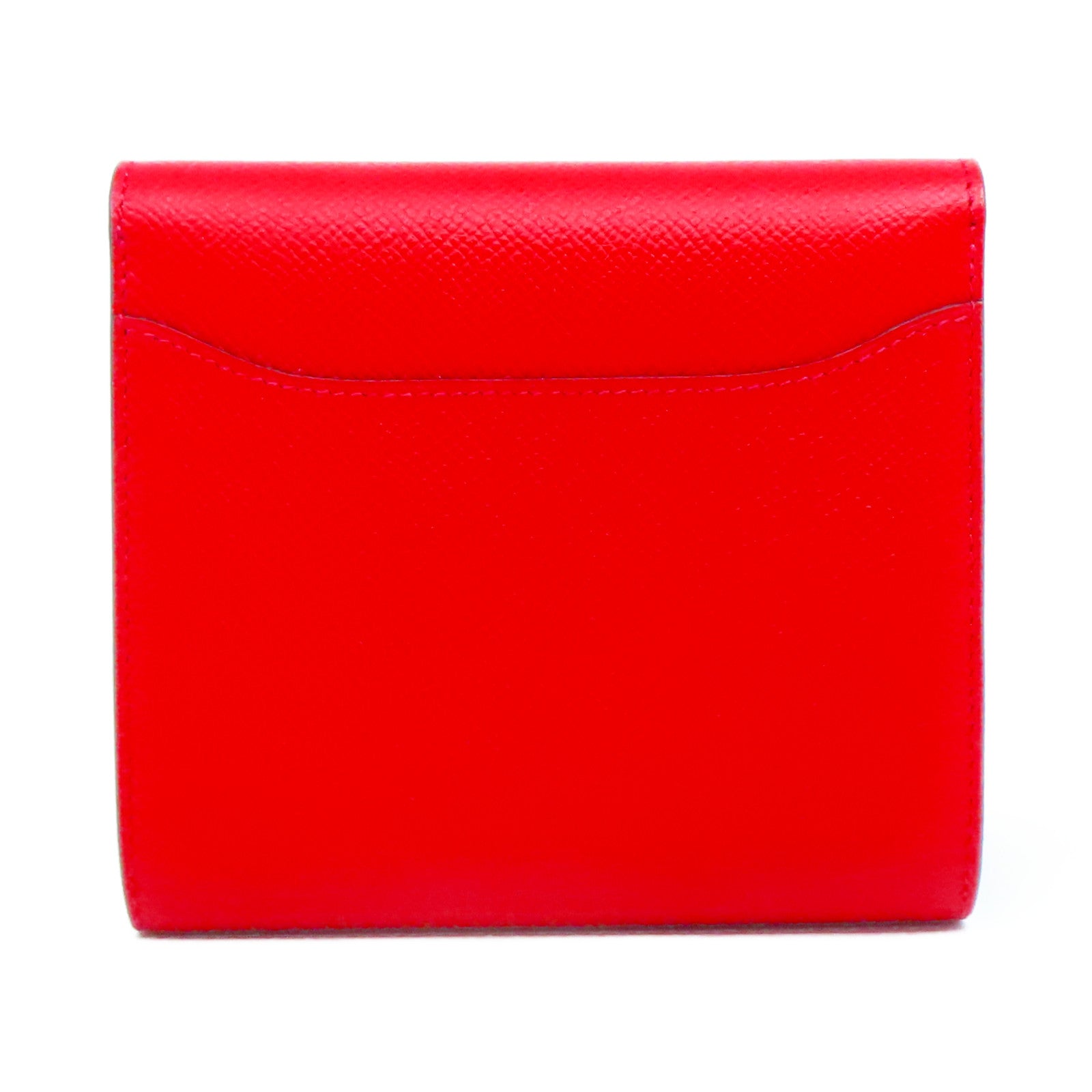 HERMES Epsom皮革Constance Wallet金扣錢包紅色