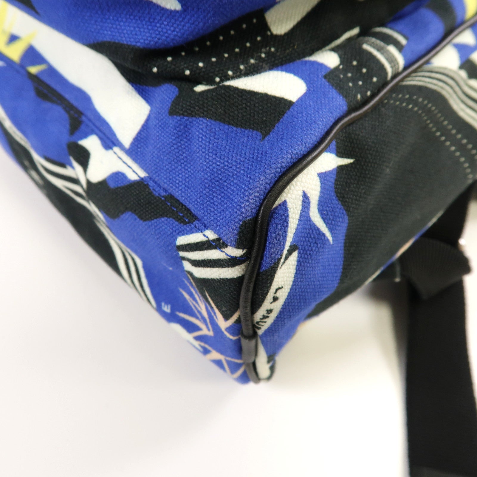 CHANEL 帆布Rucksack銀扣背包藍色