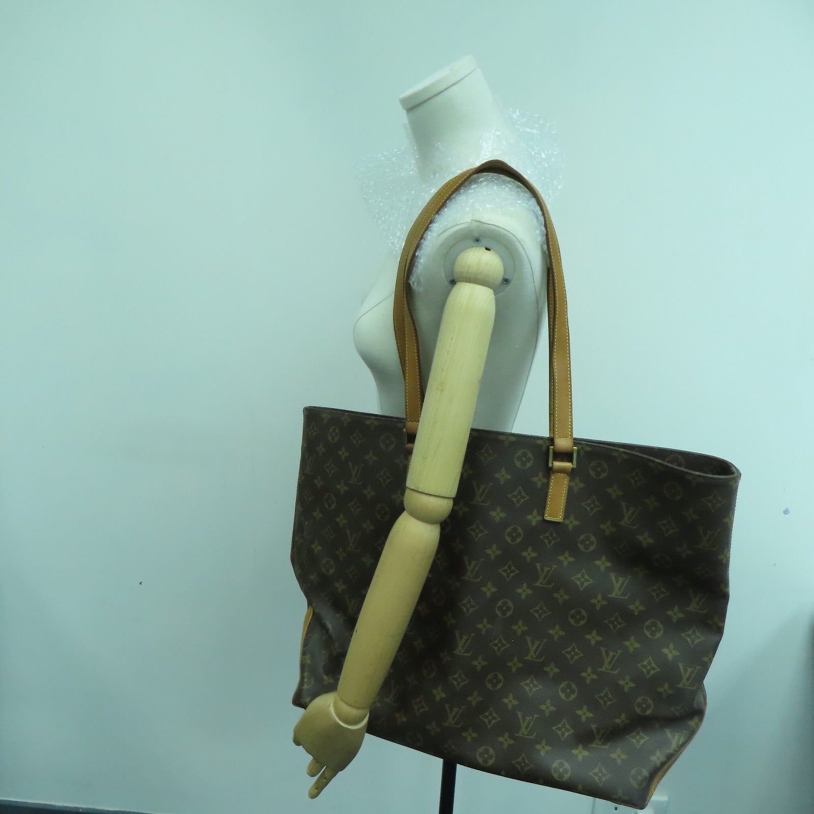 LOUIS VUITTON Monogram Cabas Alto金扣手挽袋啡色