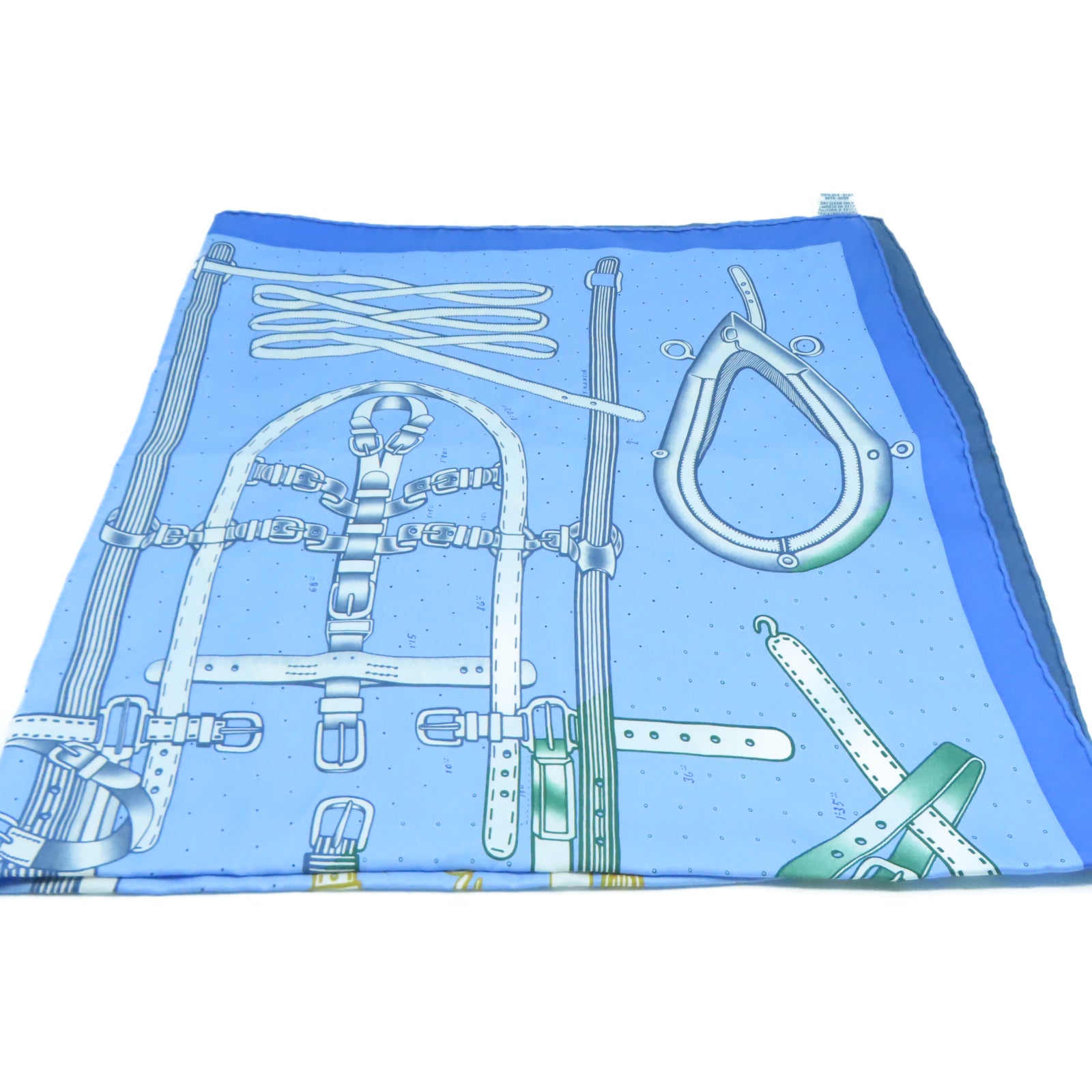 HERMES 絲質Scarf 90絲巾藍色