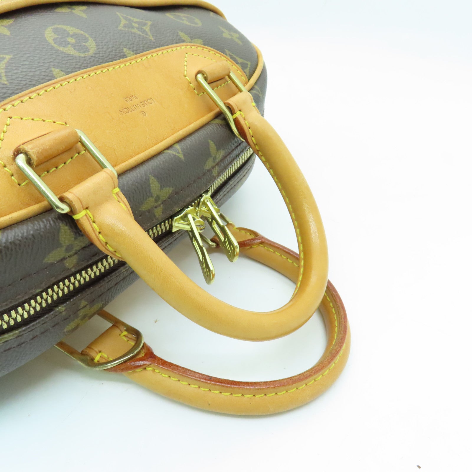 LOUIS VUITTON Monogram Trouville金扣手挽袋啡色