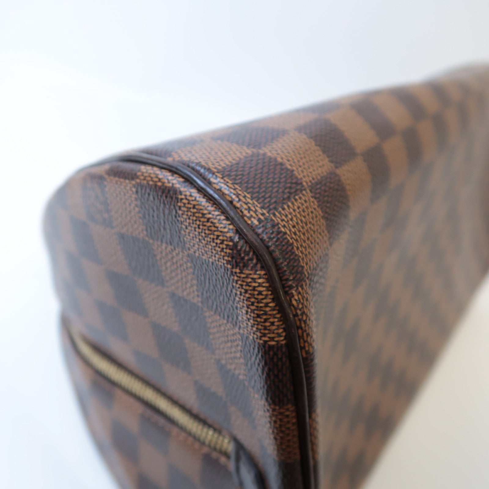 LOUIS VUITTON Damier Riviera MM金扣手挽袋啡色