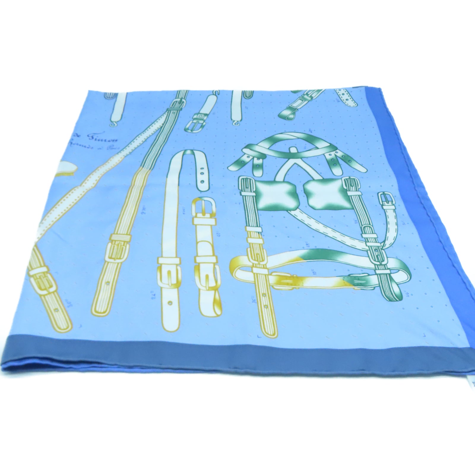 HERMES 絲質Scarf 90絲巾藍色