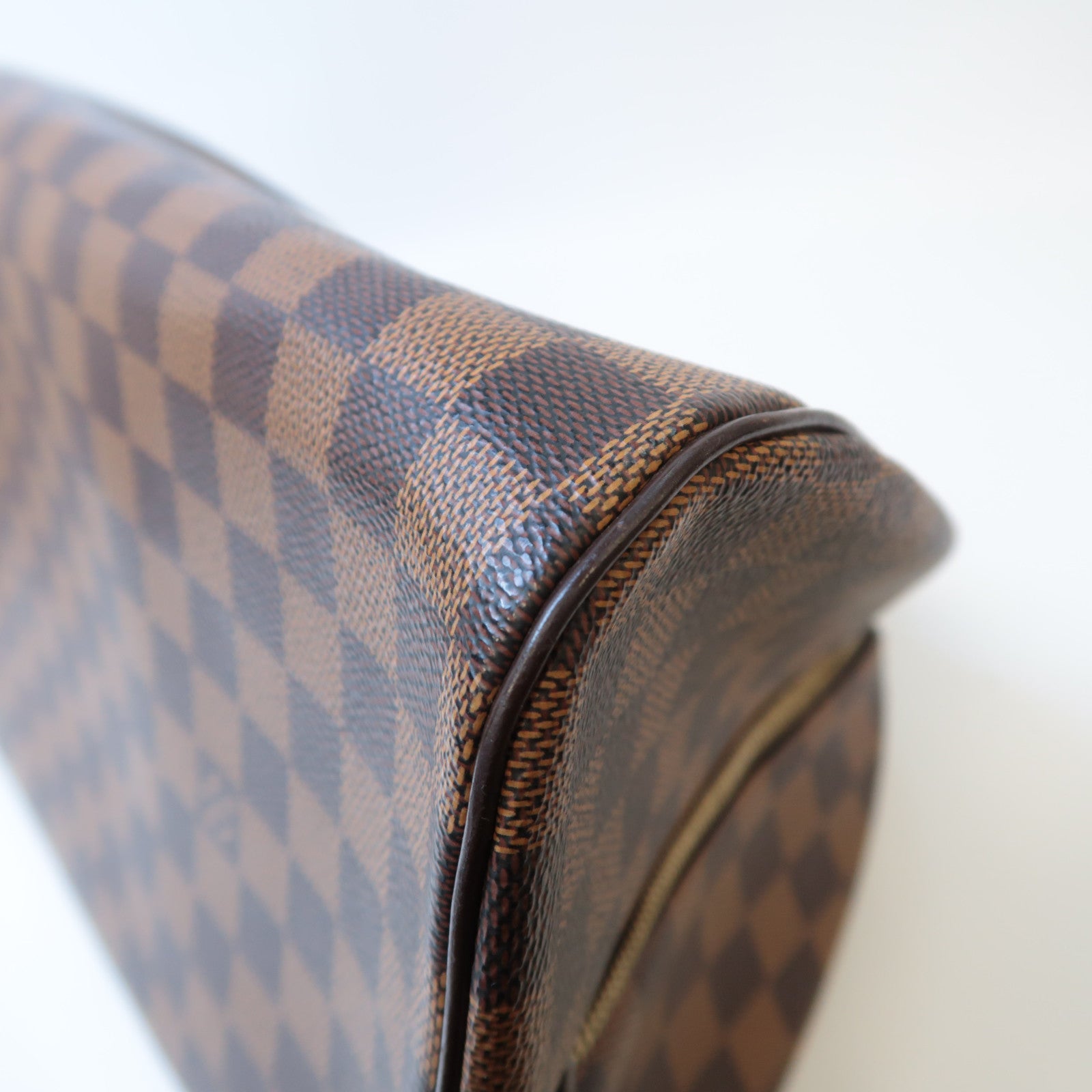 LOUIS VUITTON Damier Riviera MM金扣手挽袋啡色