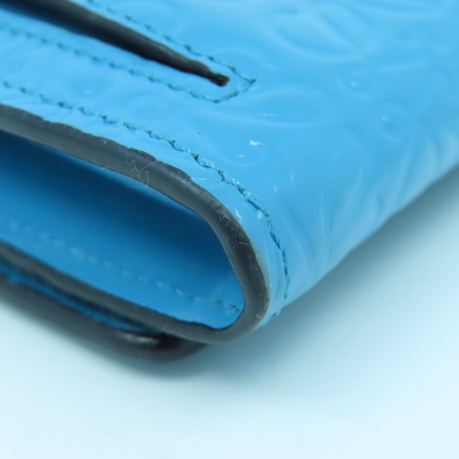 LOEWE 牛皮皮革Long Wallet銀扣長錢包藍色