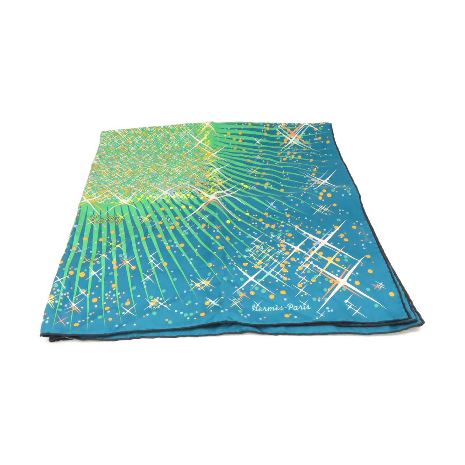 HERMES 絲質Scarf 90x90絲巾綠色/彩色