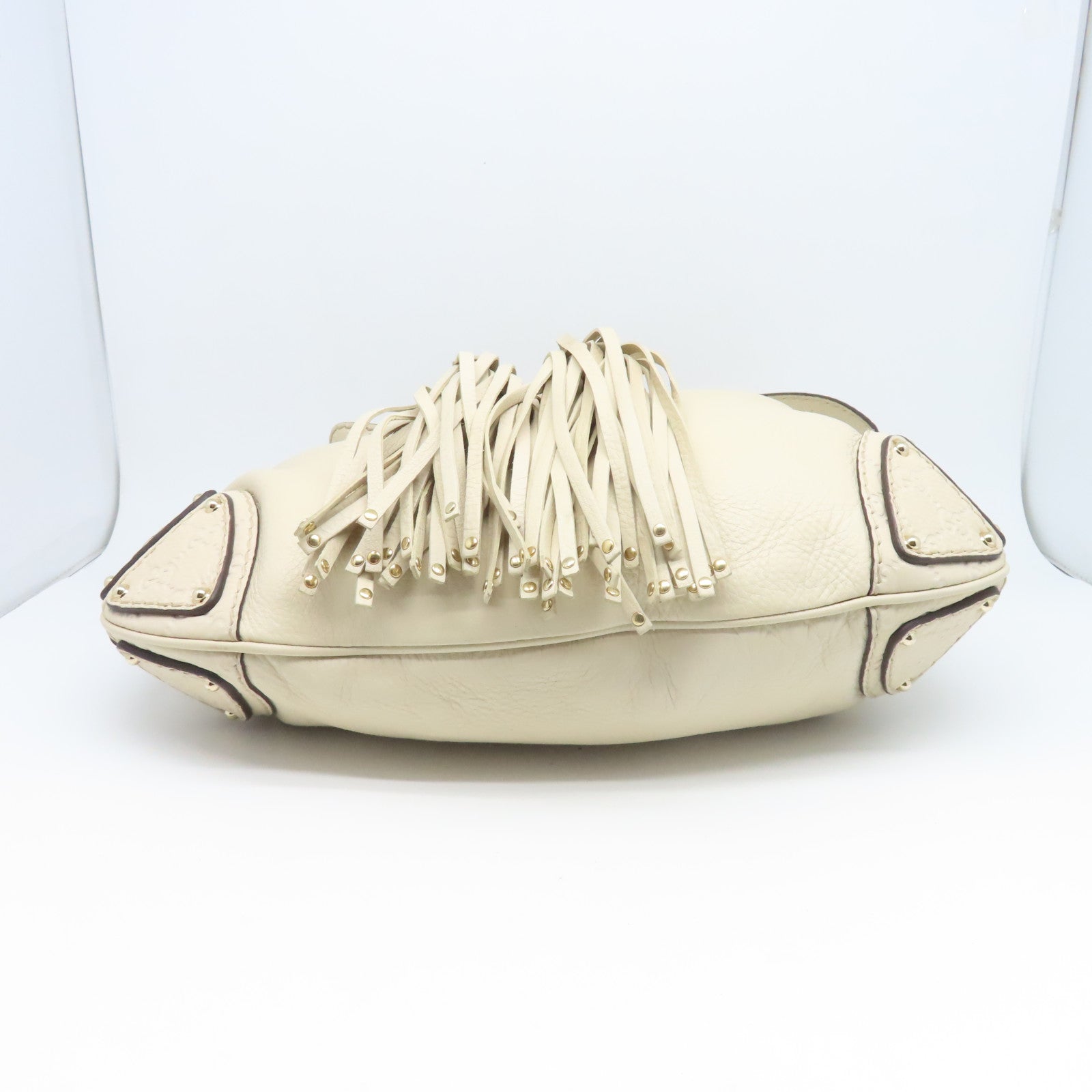 GUCCI 牛皮皮革Shoulder Bag金扣肩背袋奶油白