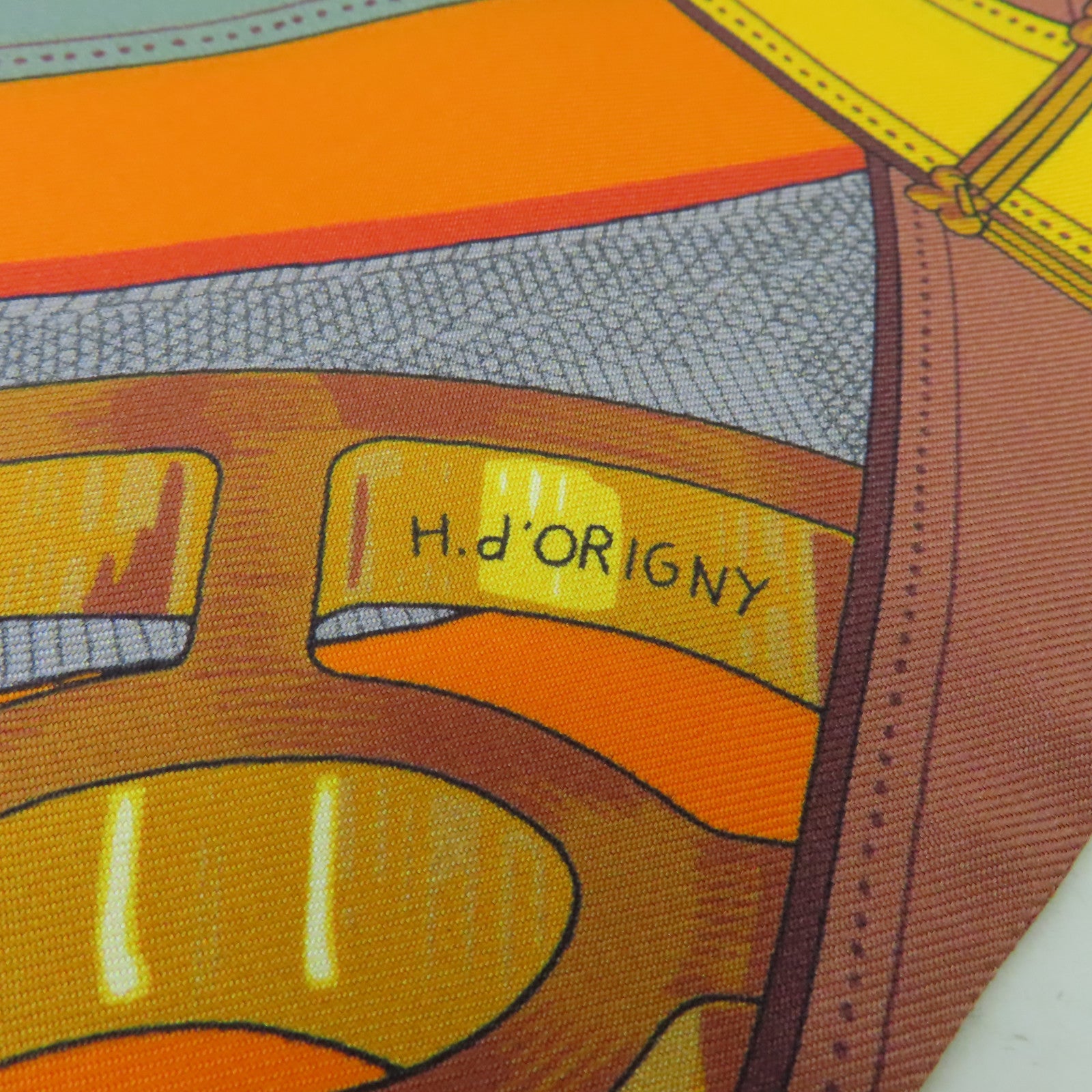 HERMES 絲質Maxi Twilly絲巾橙色