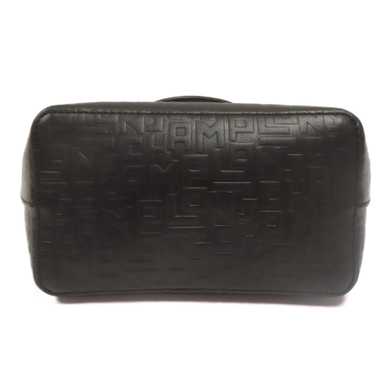 Longchamp 牛皮皮革2 Way Shoulder金扣手挽肩背兩用袋黑色